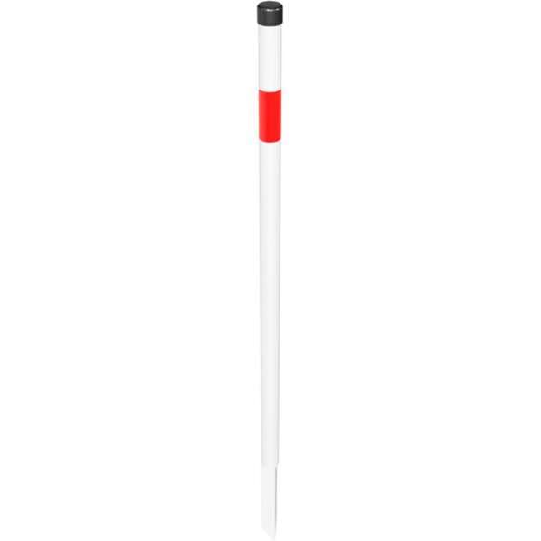 Absperrpfosten Stahlrohr Ø 42 mm rot / weiß beschichtet - ohne Öse - zum Einschlagen