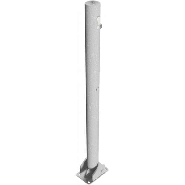 Absperrpfosten Stahlrohr Ø 60 mm ohne Beschichtung - ohne Öse - für Dübelbefestigung mit Bodenplatte 100 x 150 mm