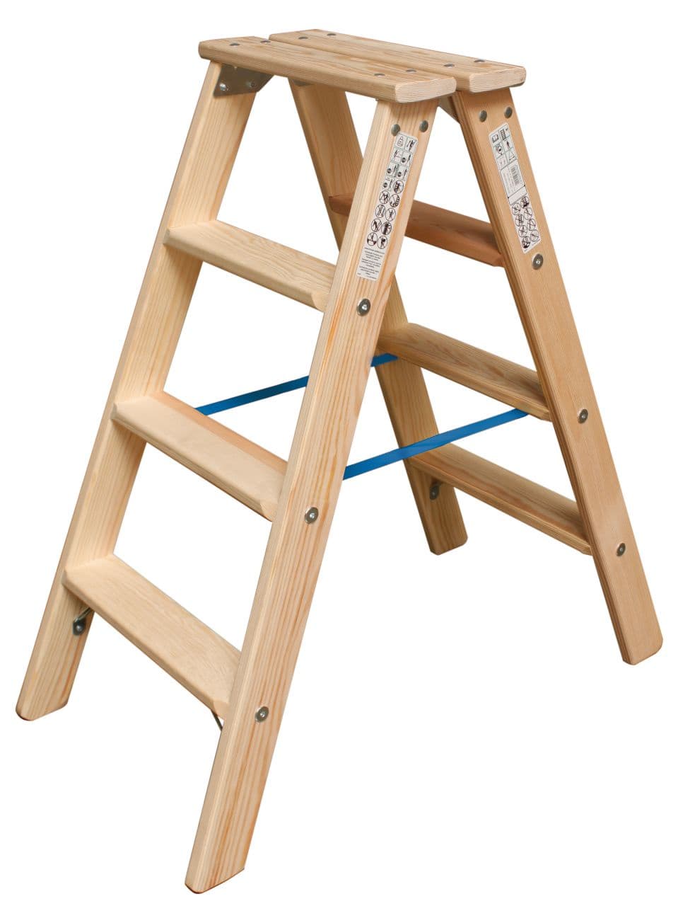 Leitern STABILO Holz Stufen-Doppelleiter 2x4