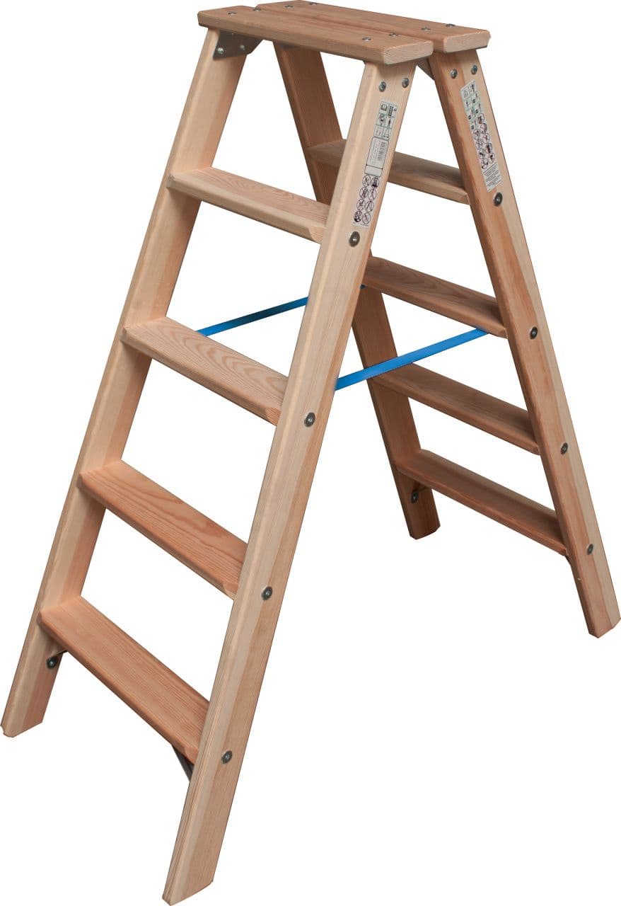 Leitern STABILO Holz Stufen-Doppelleiter 2x5
