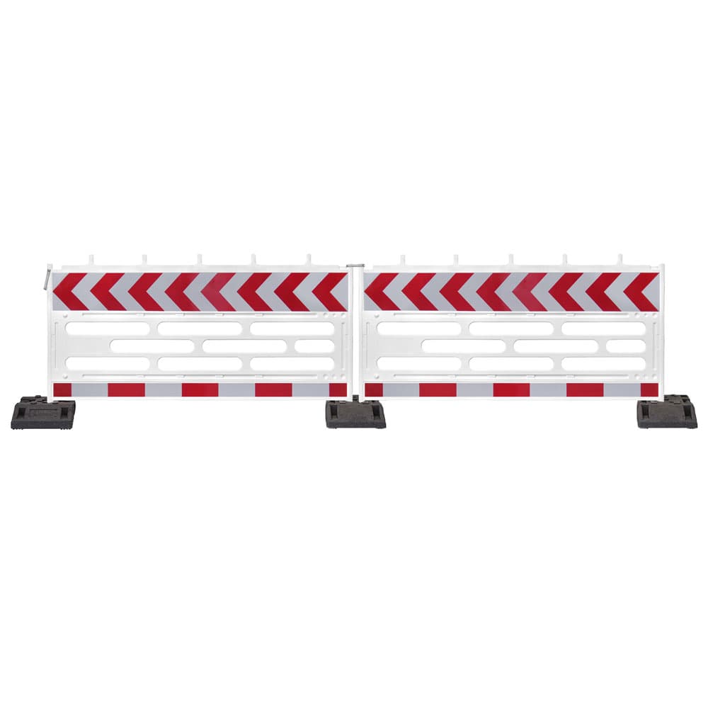 Baustellenabsperrung Profi Schrankengitter-Set (Links RA2) - Inklusive Fußplatte 28 kg