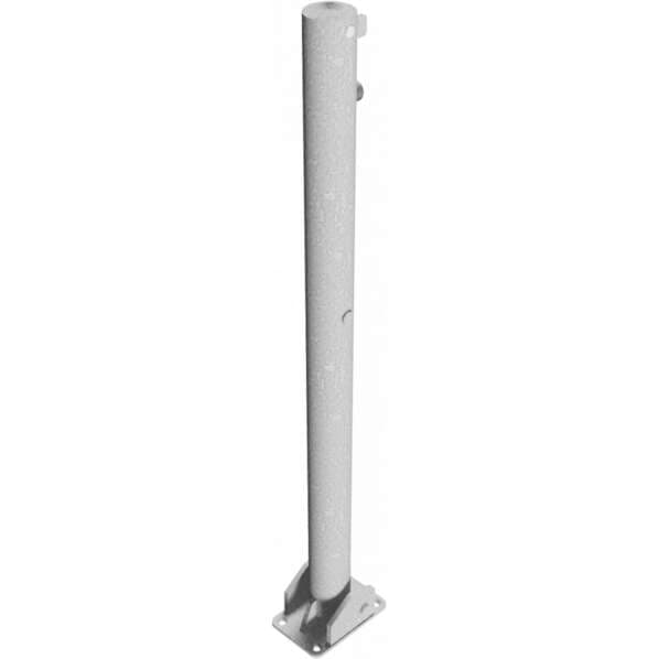 Absperrpfosten Stahlrohr Ø 60 mm ohne Beschichtung - ohne Öse - für Dübelbefestigung mit Bodenplatte 100 x 150 mm