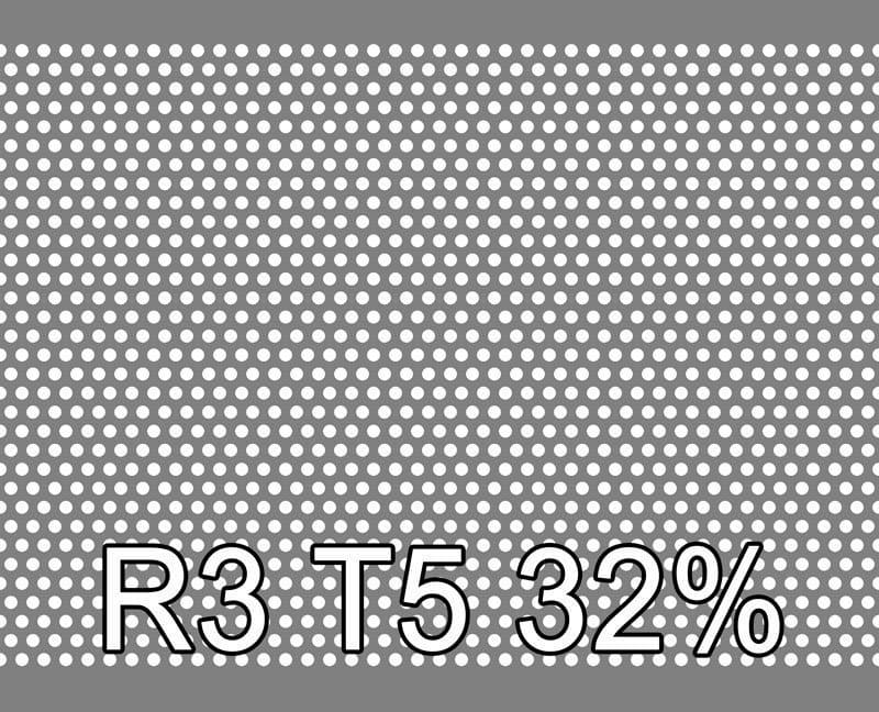 Lochblech Edelstahl 1.4307 1000x2000x0.5 R3 T5 32.4%