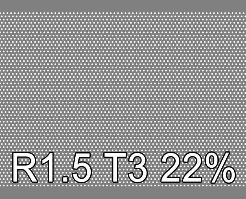 Lochblech Edelstahl 1.4307 1000x2000x1 R1.5 T3 22.5%