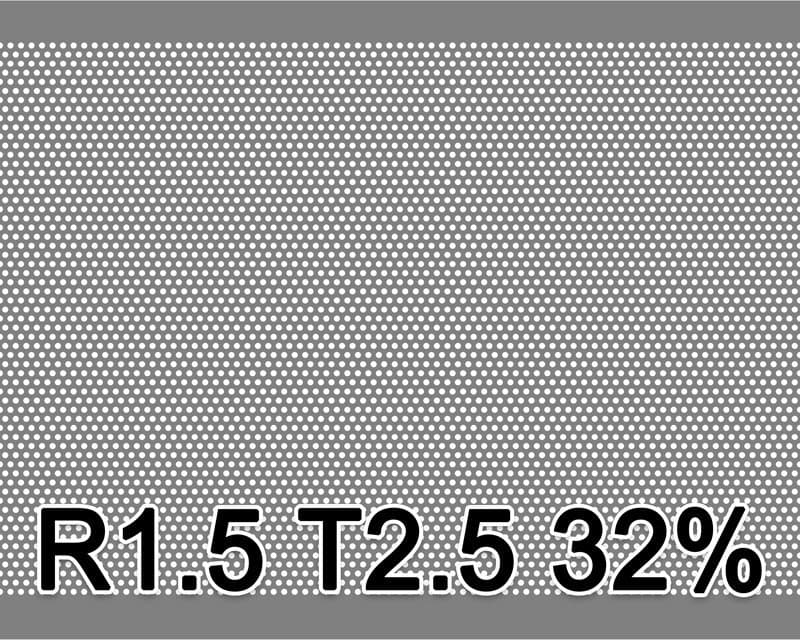 Lochblech Edelstahl 1.4404 1000x2000x0.8 R1.5 T2.5 32.4%