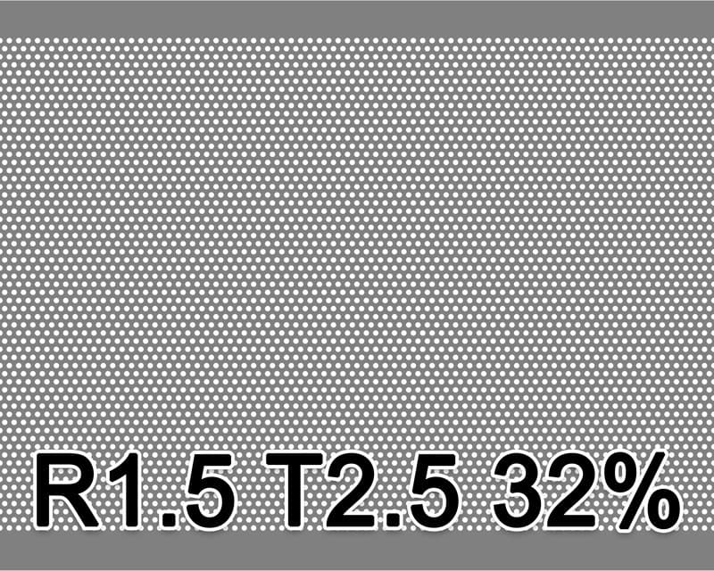 Lochblech Edelstahl 1.4404 1000x2000x1 R1.5 T2.5 32.4%