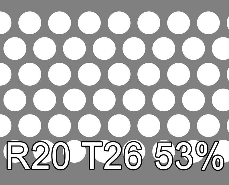 Lochblech Stahl verzinkt 1000x2000x2 R20 T26 53.2%