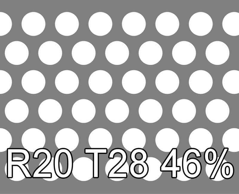 Lochblech Stahl verzinkt 1250x2500x2 R20 T28 45.9%