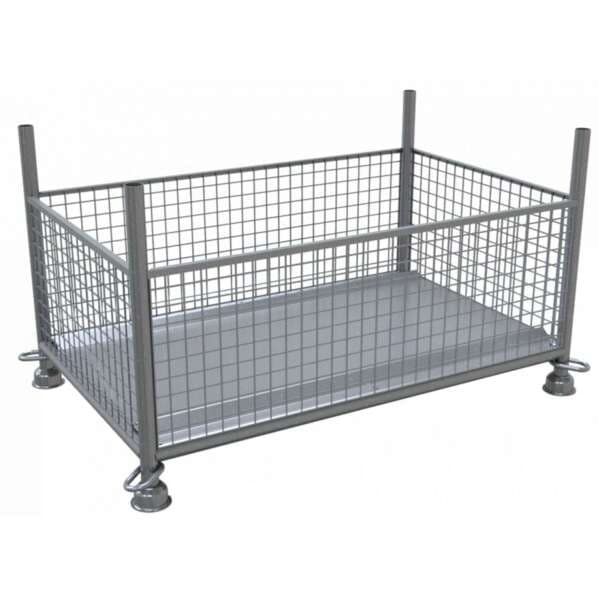 Gitterboxpalette verzinkt - Maße: 1,43m x 0,87m x 0,50m