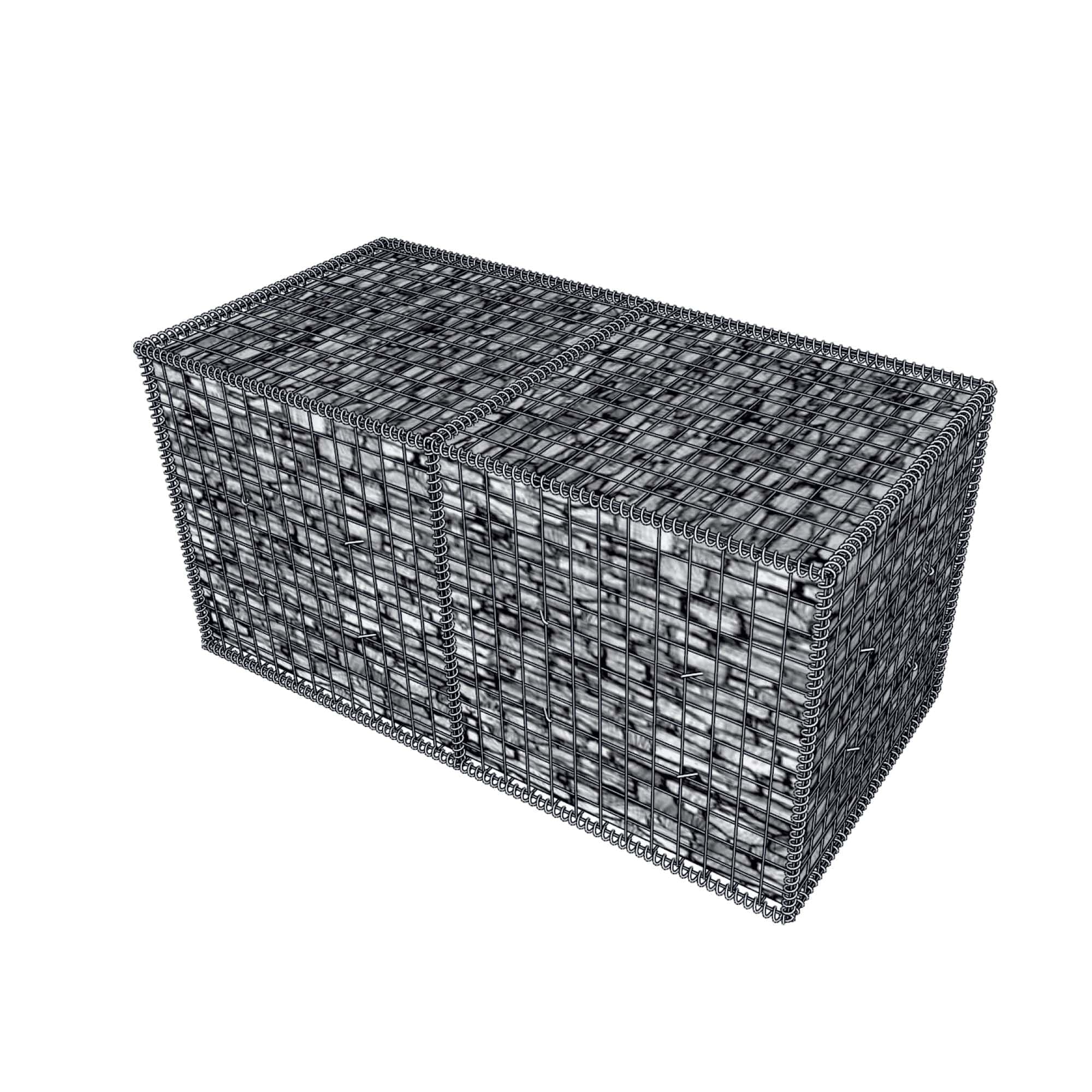 1 - Gabionen Steinkörbe 76x76 4.5mm 2000x1000x500mm
