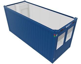 1 - Büro- /Mannschaftscontainer 20' Büro-/Mannschaftscontainer mit Windfang - Rauminnenhöhe 2,54 m - Breite 2,44 m Länge 6,06 m 