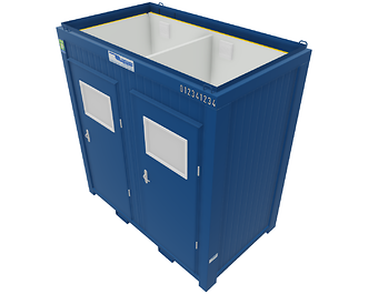 1 - Sanitärboxen 8' DUO-WC-Box inkl. 2x 5l-Untertischspeicher und Urinal - Rauminnenhöhe 2,20 m - Breite 2,40 m Länge 1,40 m