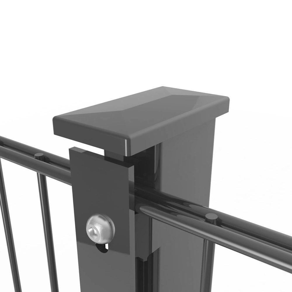 1 - Doppelstabmattenzäune Profi-Zaun-Set 1230mm mit Pfosten & Zubehör RAL 7016 Anthrazit