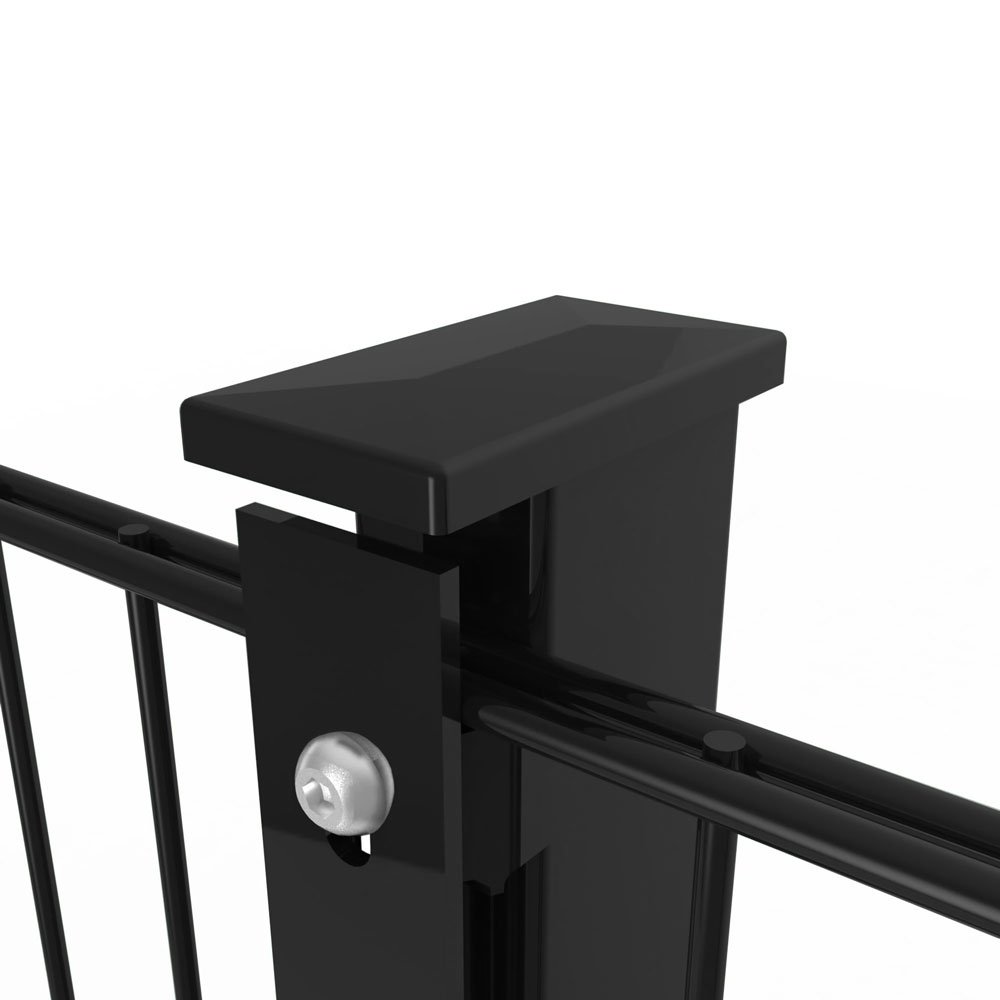 Doppelstabmattenzäune Profi-Zaun-Set 1630mm mit Pfosten & Zubehör RAL 9005 Schwarz