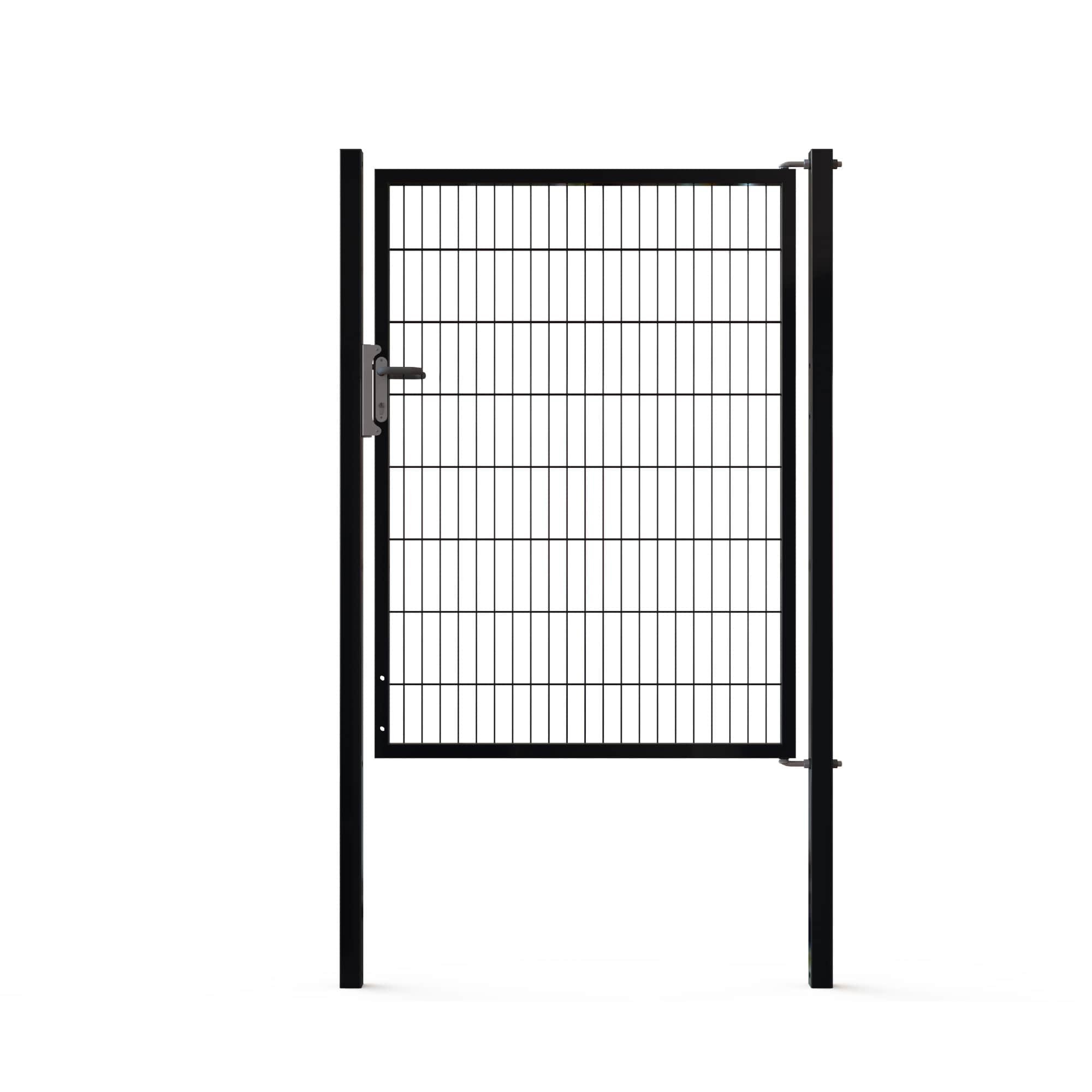 Doppelstabmattenzäune Tore Universal Einzeltor 1200x1600mm Schwarz RAL 9005