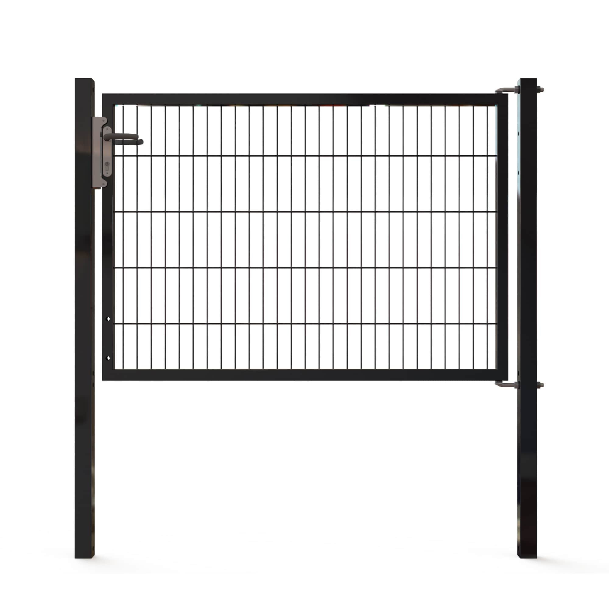 Doppelstabmattenzäune Tore Universal Einzeltor 1500x1000mm Schwarz RAL 9005