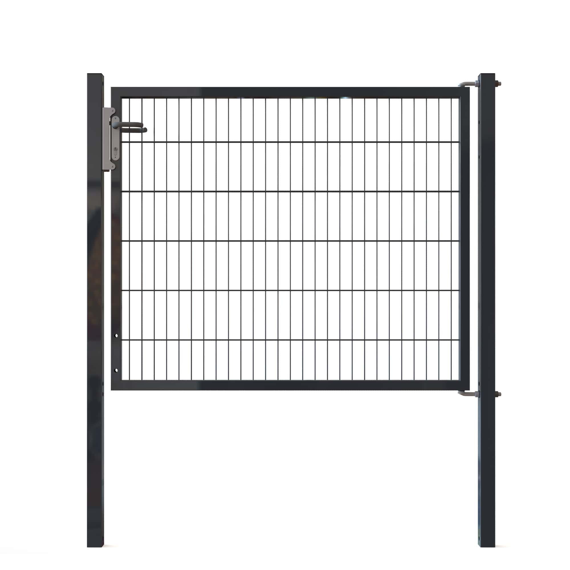 1 - Doppelstabmattenzäune Tore Universal Einzeltor 1500x1200mm Schwarz RAL 9005