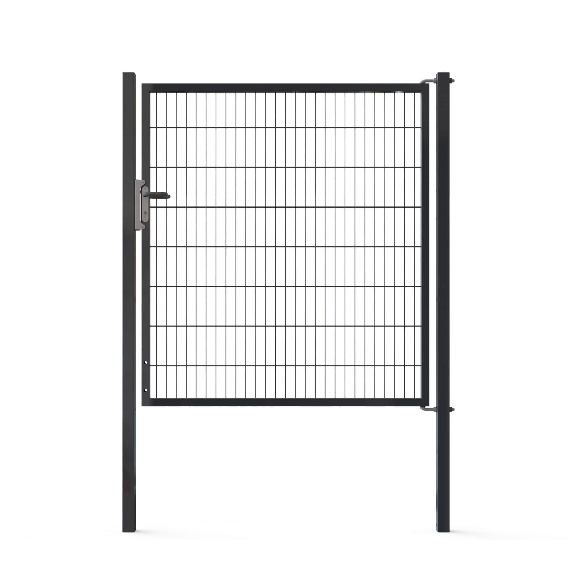 Doppelstabmattenzäune Tore Universal Einzeltor 1500x1600mm Schwarz RAL 9005