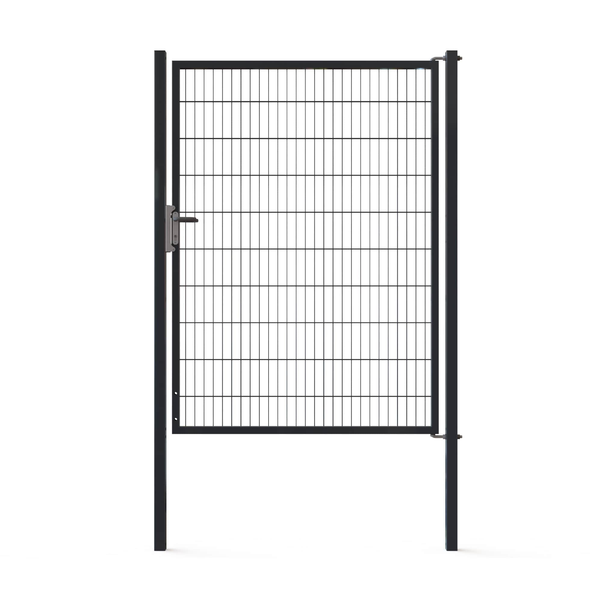 Doppelstabmattenzäune Tore Universal Einzeltor 1500x2000mm Schwarz RAL 9005