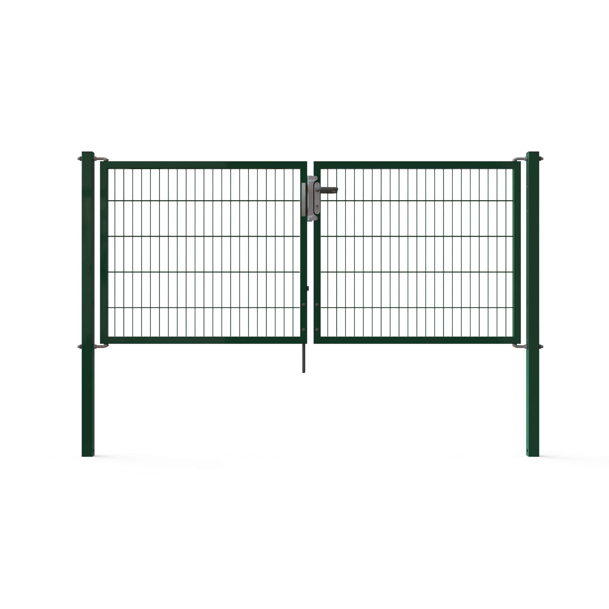 Doppelstabmattenzäune Tore Universal Doppelflügeltor 2400x1800mm Grün RAL 6005