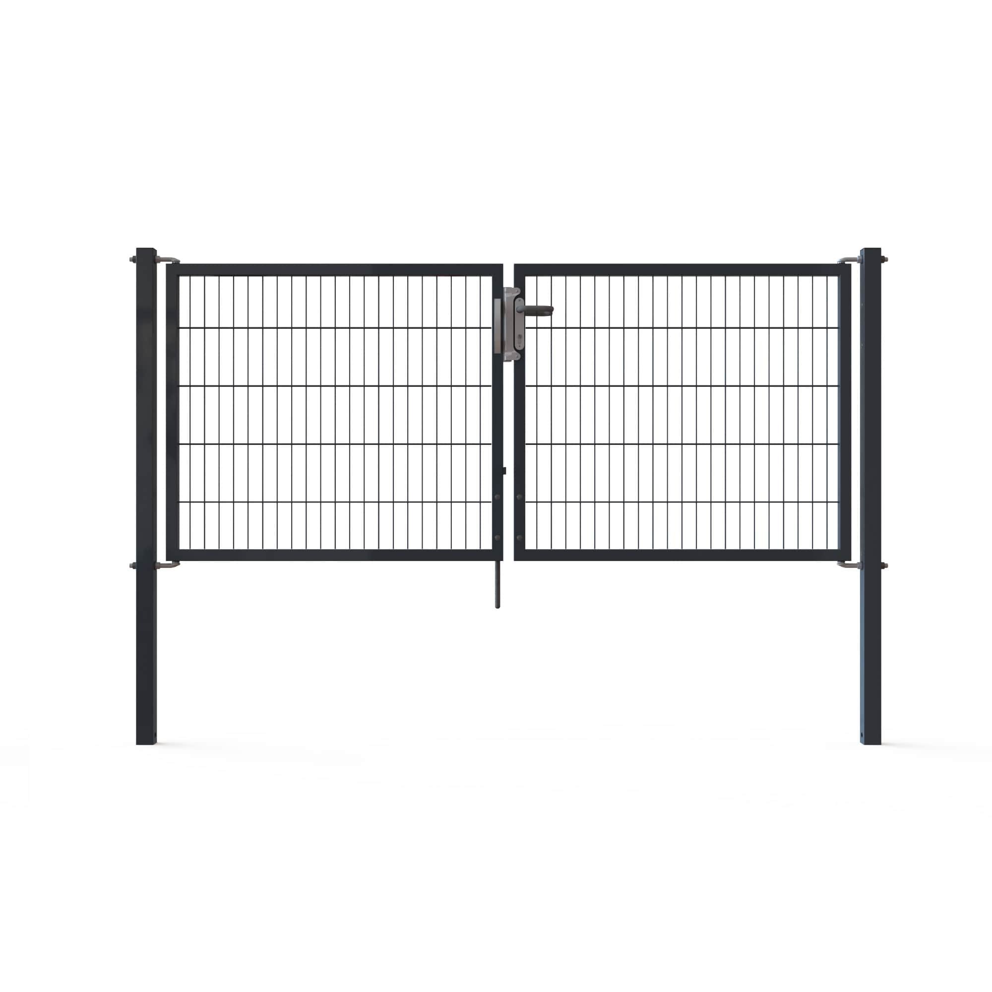 1 - Doppelstabmattenzäune Tore Universal Doppelflügeltor 3000x1000mm Anthrazit RAL 7016