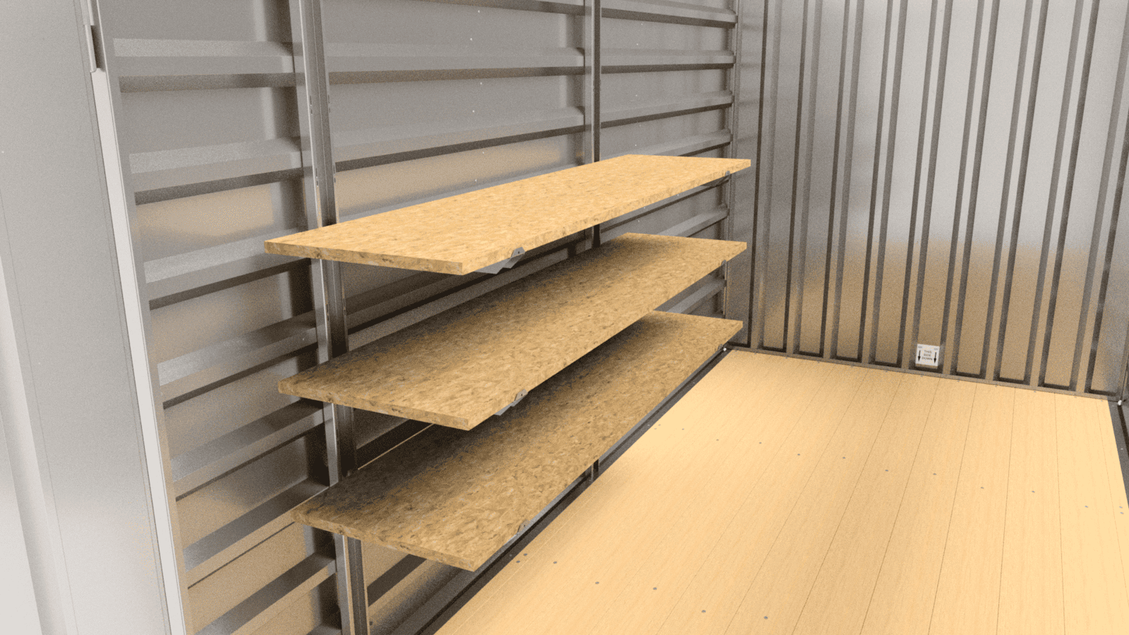 1 - Containerzubehör Regalboden OSB 25 mm – 2000 × 500 mm
