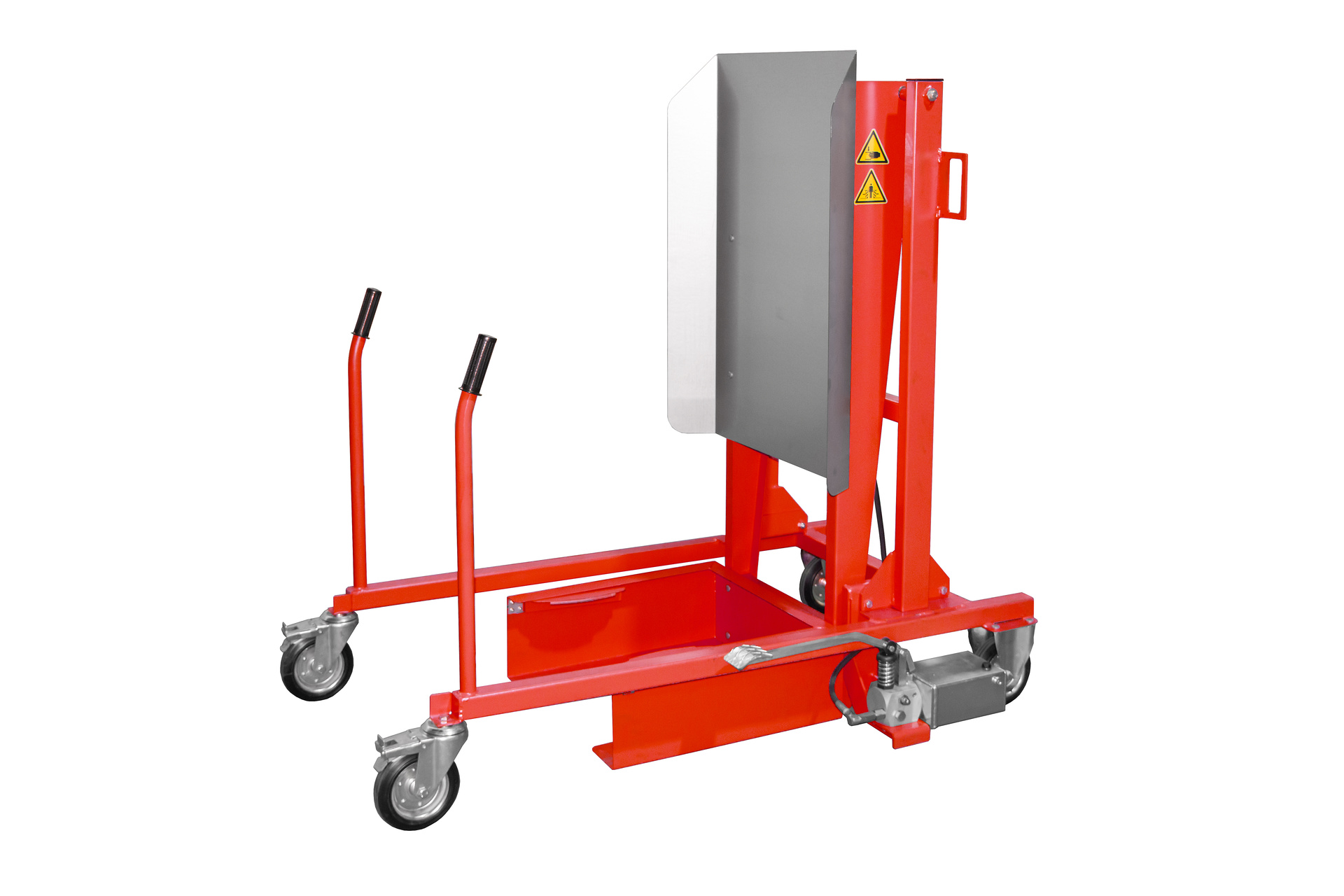 1 - Mülltonnen-Handling Mülltonnen-Kippstation MKS-F, lackiert, RAL 3000 Feuerrot