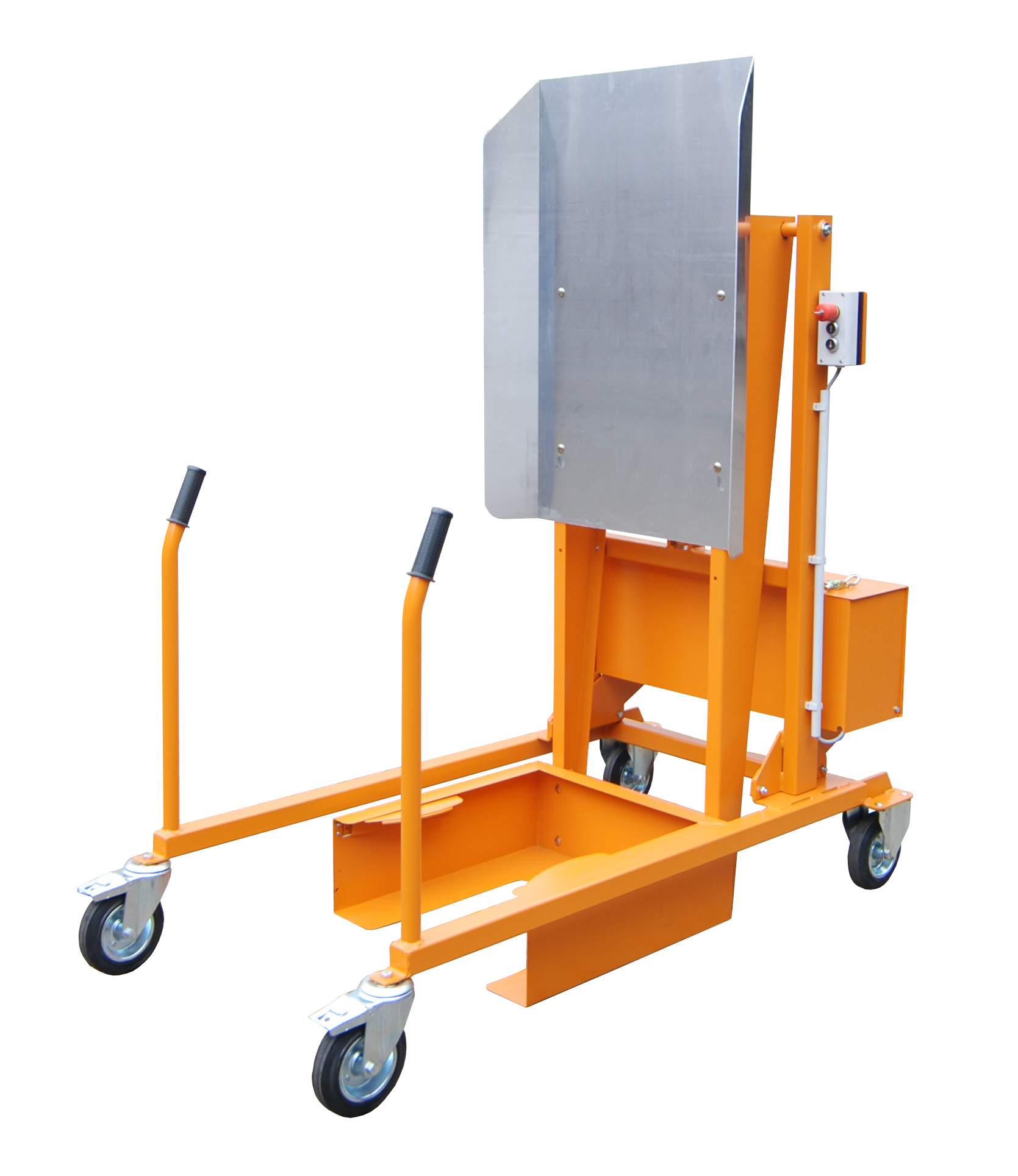 1 - Mülltonnen-Handling Mülltonnen-Kippstation MKS-12V, lackiert, RAL 2000 Gelborange