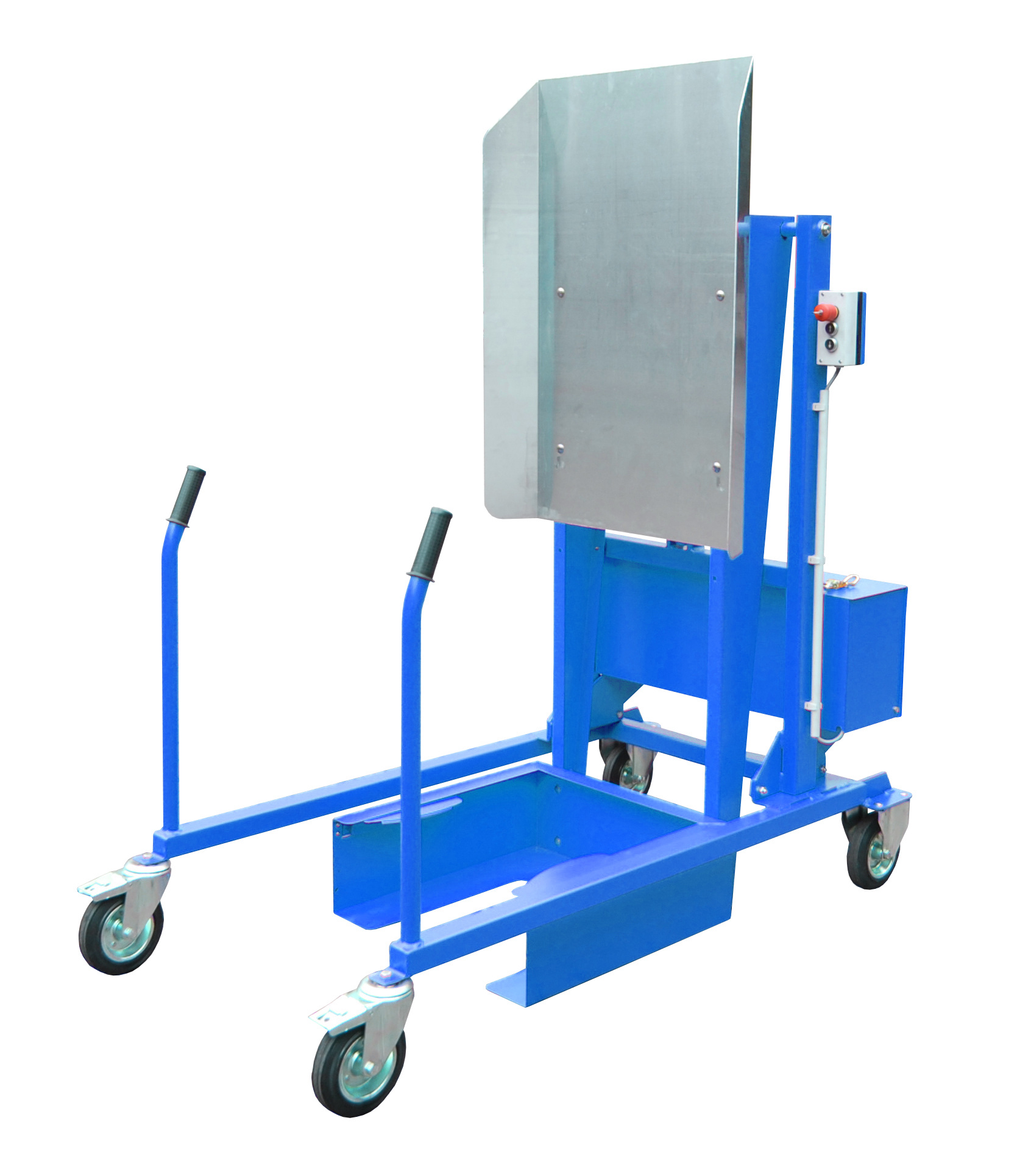 1 - Mülltonnen-Handling Mülltonnen-Kippstation MKS-12V, lackiert, RAL 5012 Lichtblau