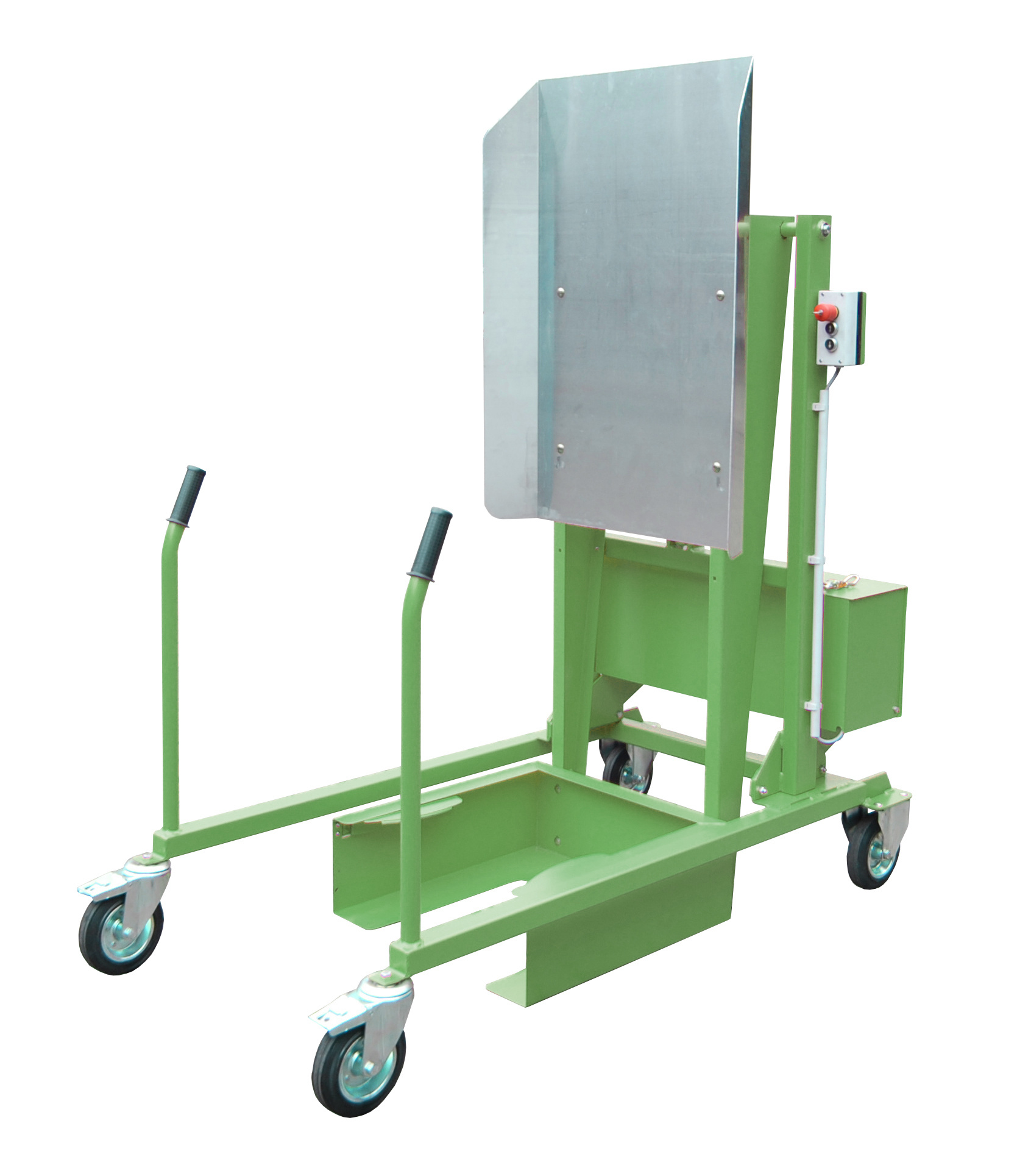 1 - Mülltonnen-Handling Mülltonnen-Kippstation MKS-12V, lackiert, RAL 6011 Resedagrün
