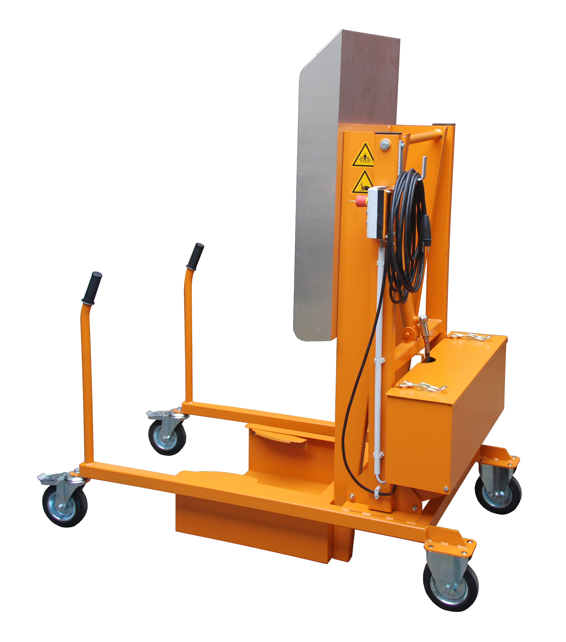 1 - Mülltonnen-Handling Mülltonnen-Kippstation MKS-230V, lackiert, RAL 2000 Gelborange