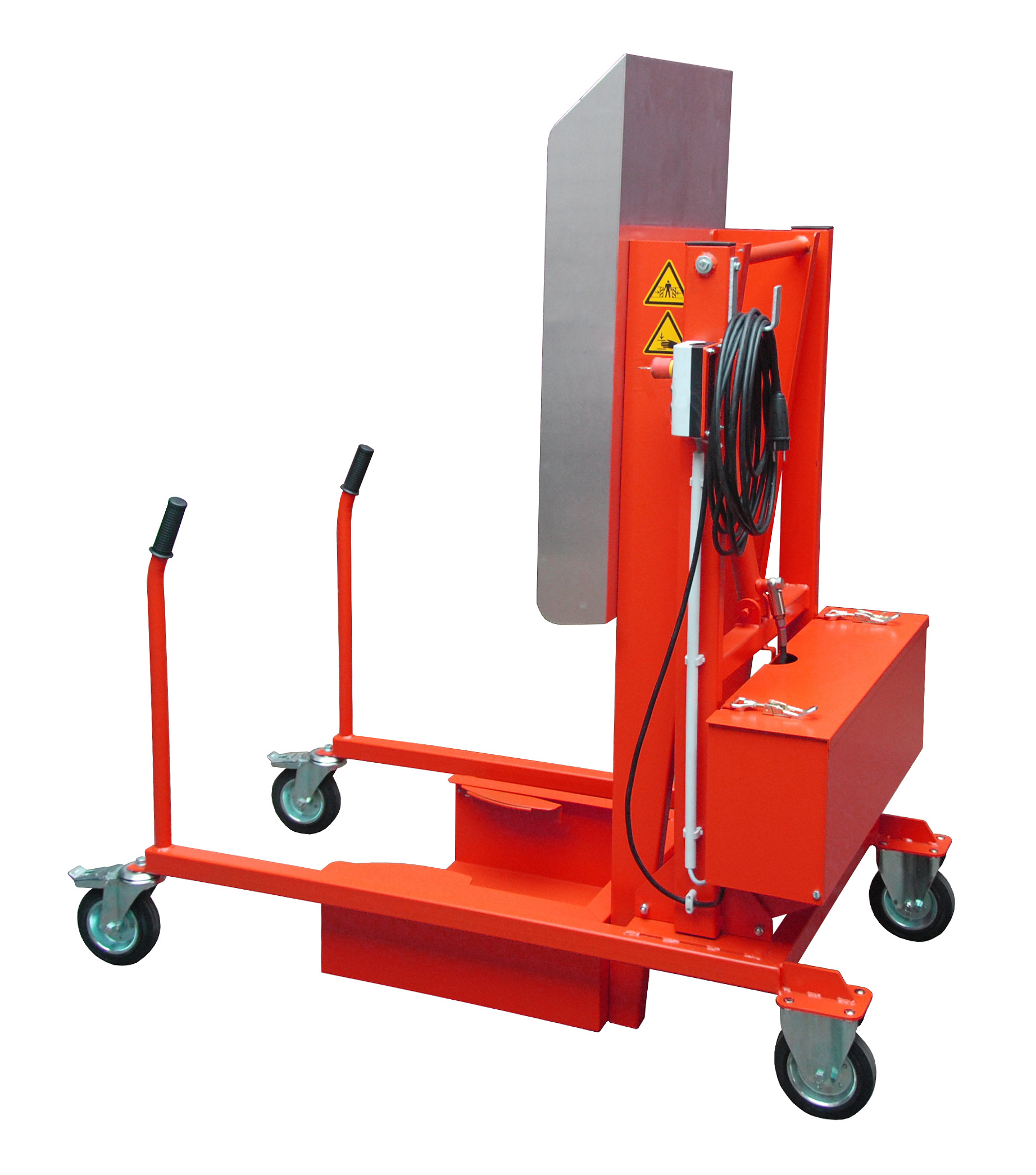 1 - Mülltonnen-Handling Mülltonnen-Kippstation MKS-230V, lackiert, RAL 3000 Feuerrot