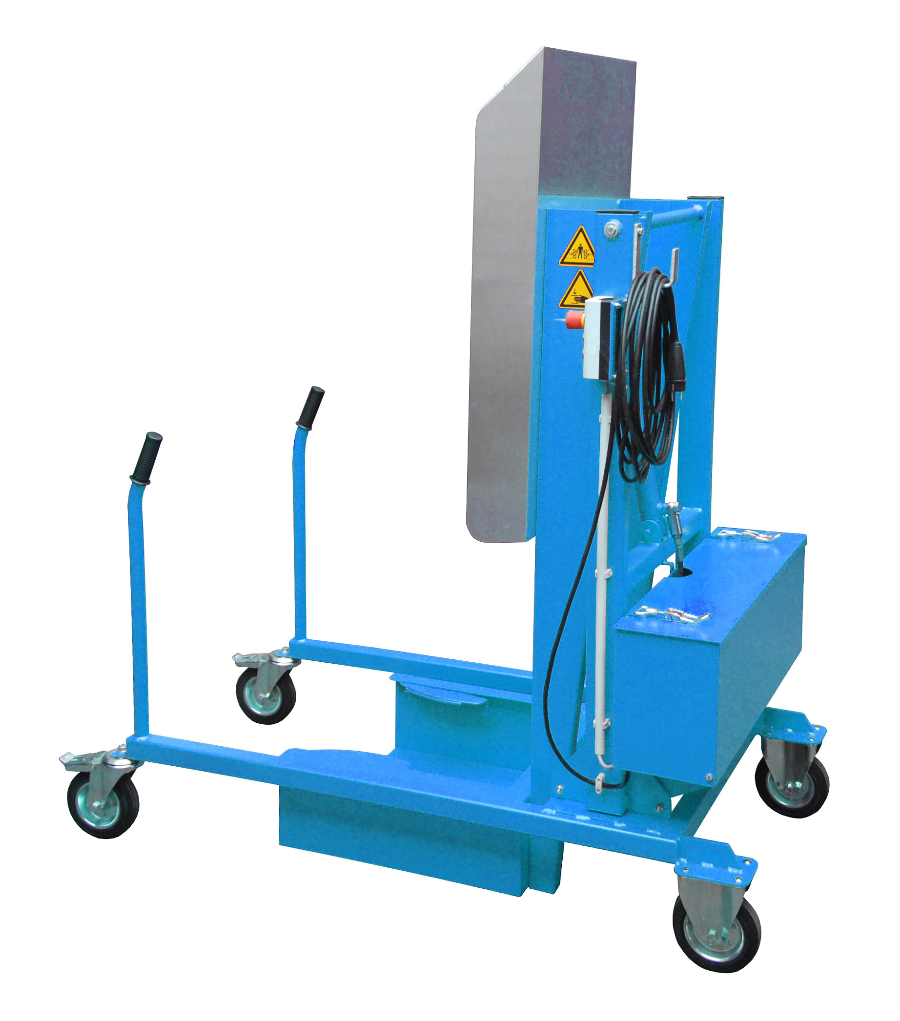 1 - Mülltonnen-Handling Mülltonnen-Kippstation MKS-230V, lackiert, RAL 5012 Lichtblau