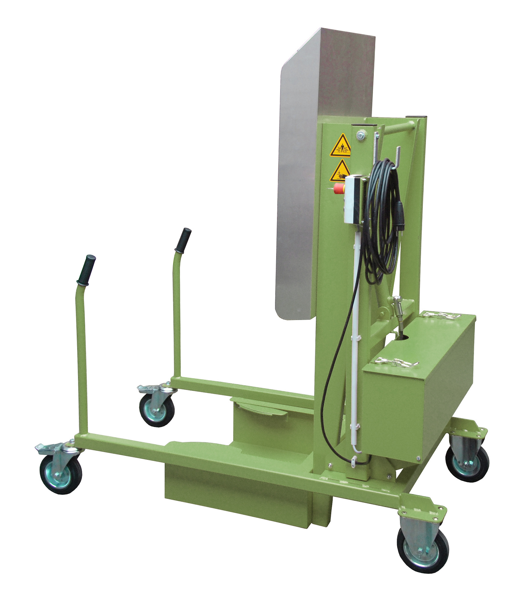 1 - Mülltonnen-Handling Mülltonnen-Kippstation MKS-230V, lackiert, RAL 6011 Resedagrün