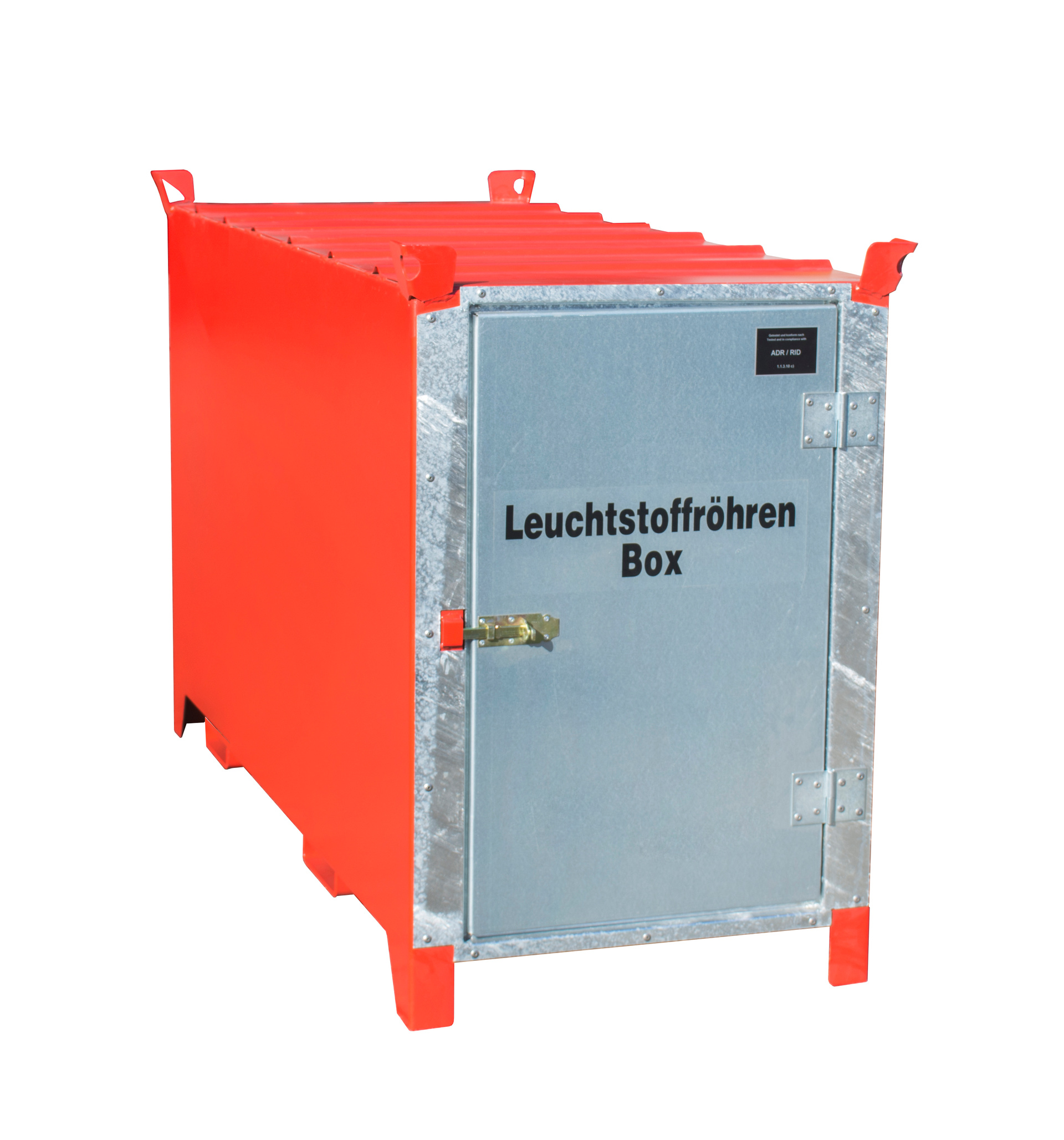 1 - Leuchtstoffröhren-Boxen  Leuchtstoffröhren-Box SL 150, für bis zu 1.100 Leuchtstoffröhren, lackiert, RAL 3000 Feuerrot