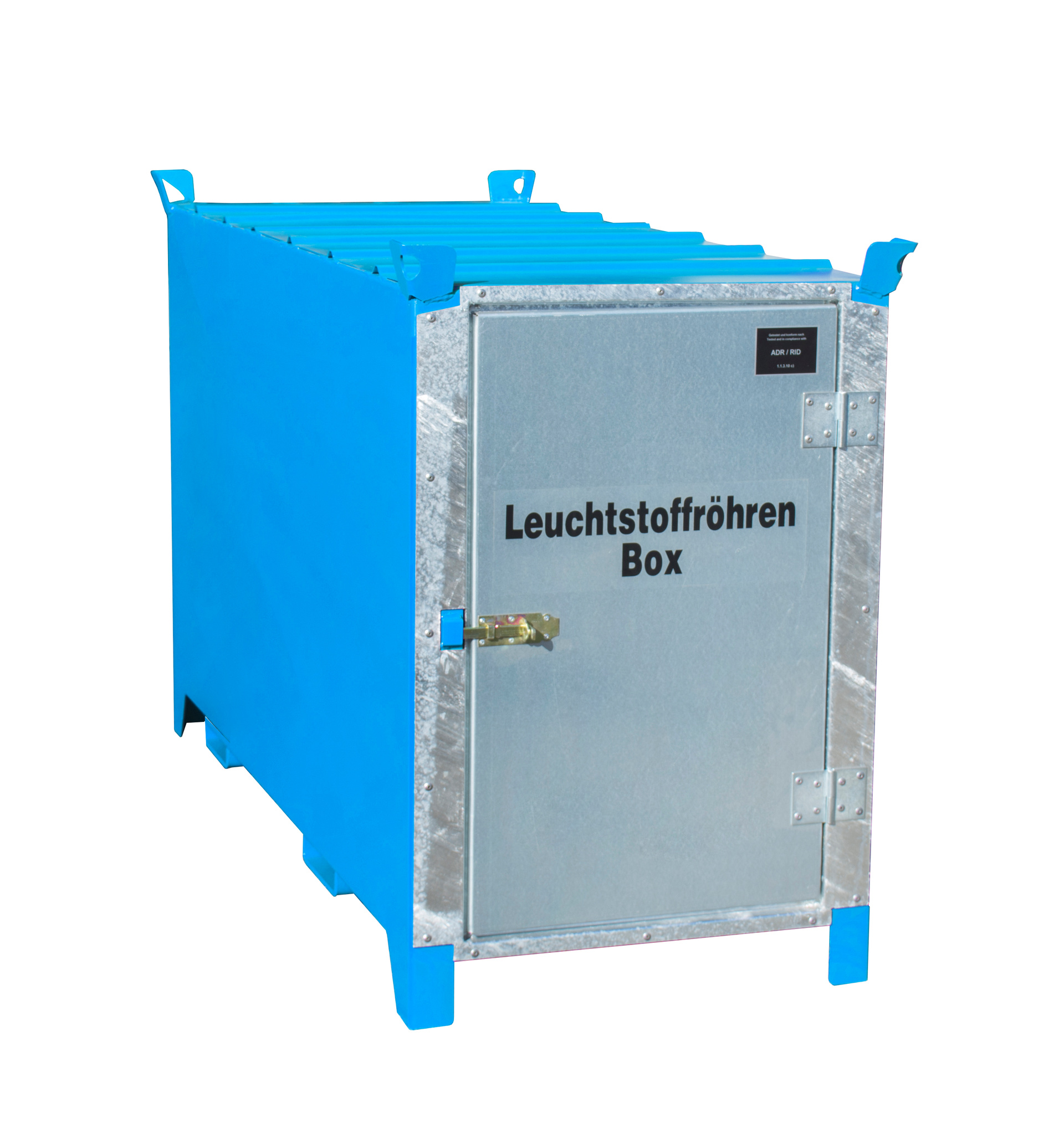 1 - Leuchtstoffröhren-Boxen Leuchtstoffröhren-Box SL 150, für bis zu 1.100 Leuchtstoffröhren, lackiert, RAL 5012 Lichtblau