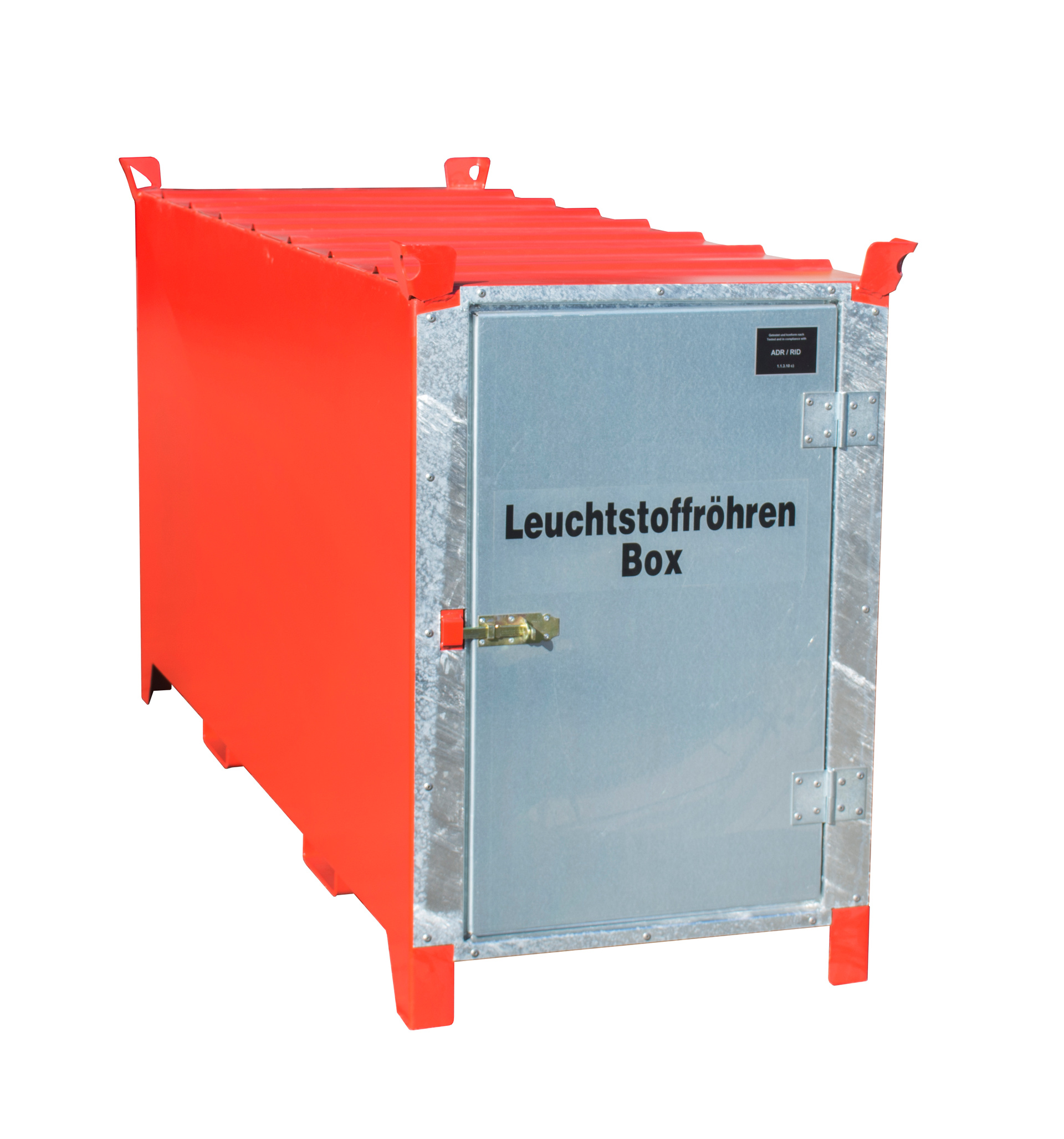 1 - Leuchtstoffröhren-Boxen  Leuchtstoffröhren-Box SL 200, für bis zu 1.100 Leuchtstoffröhren, lackiert, RAL 3000 Feuerrot