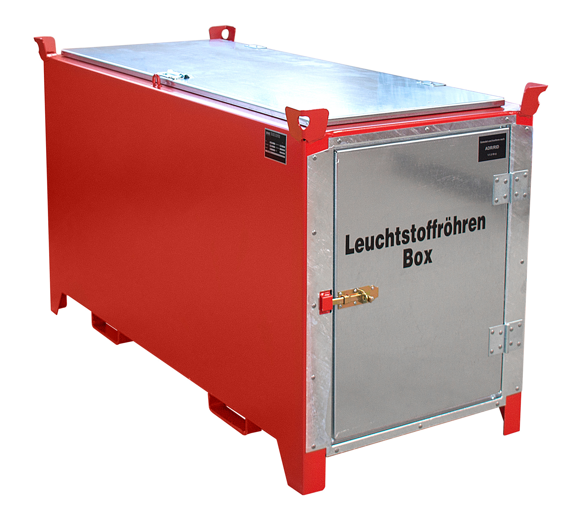 1 - Leuchtstoffröhren-Boxen Leuchtstoffröhren-Box SL-D 150, für bis zu 1.100 Leuchtstoffröhren, lackiert, RAL 3000 Feuerrot