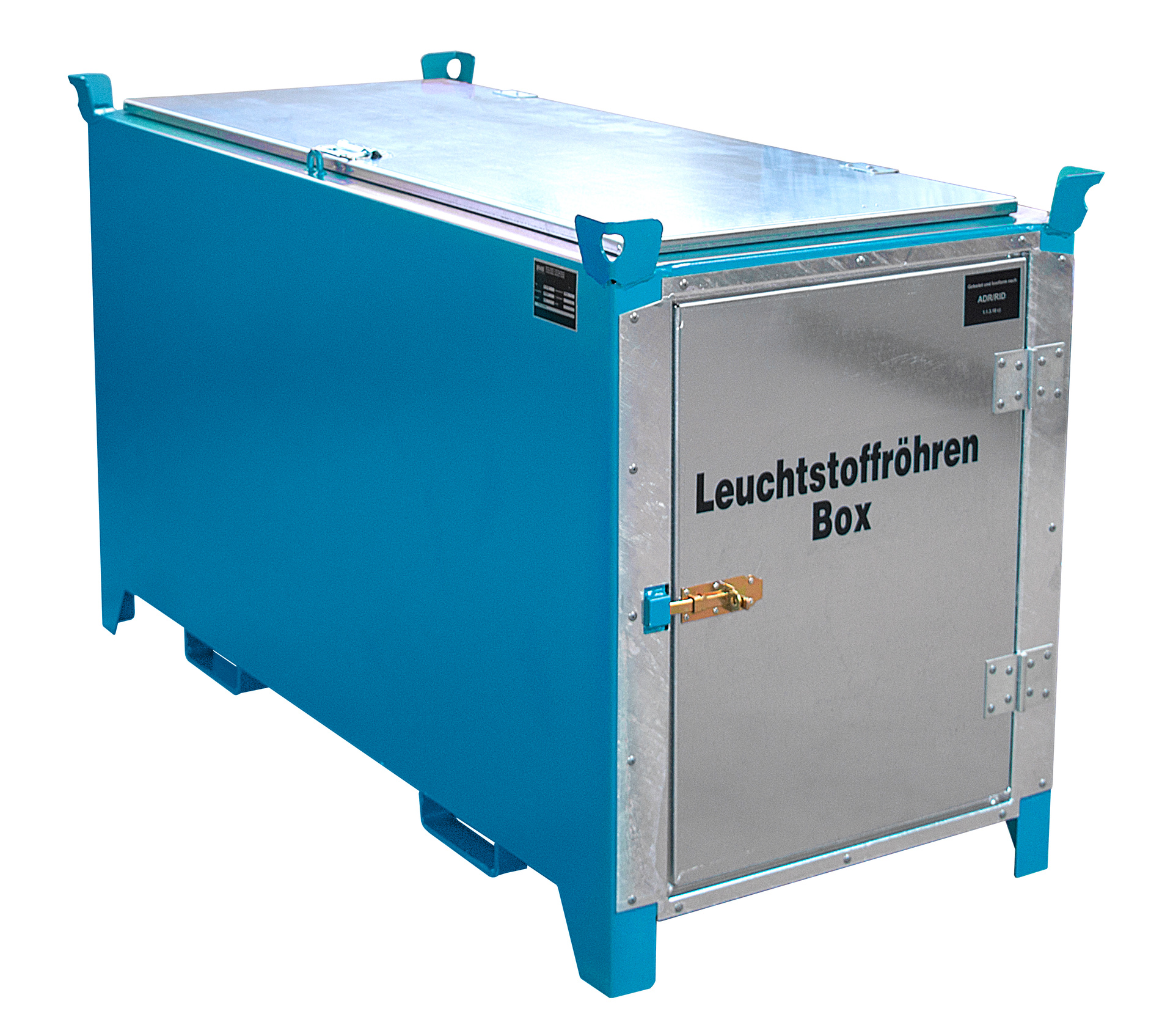 1 - Leuchtstoffröhren-Boxen  Leuchtstoffröhren-Box SL-D 150, für bis zu 1.100 Leuchtstoffröhren, lackiert, RAL 5012 Lichtblau