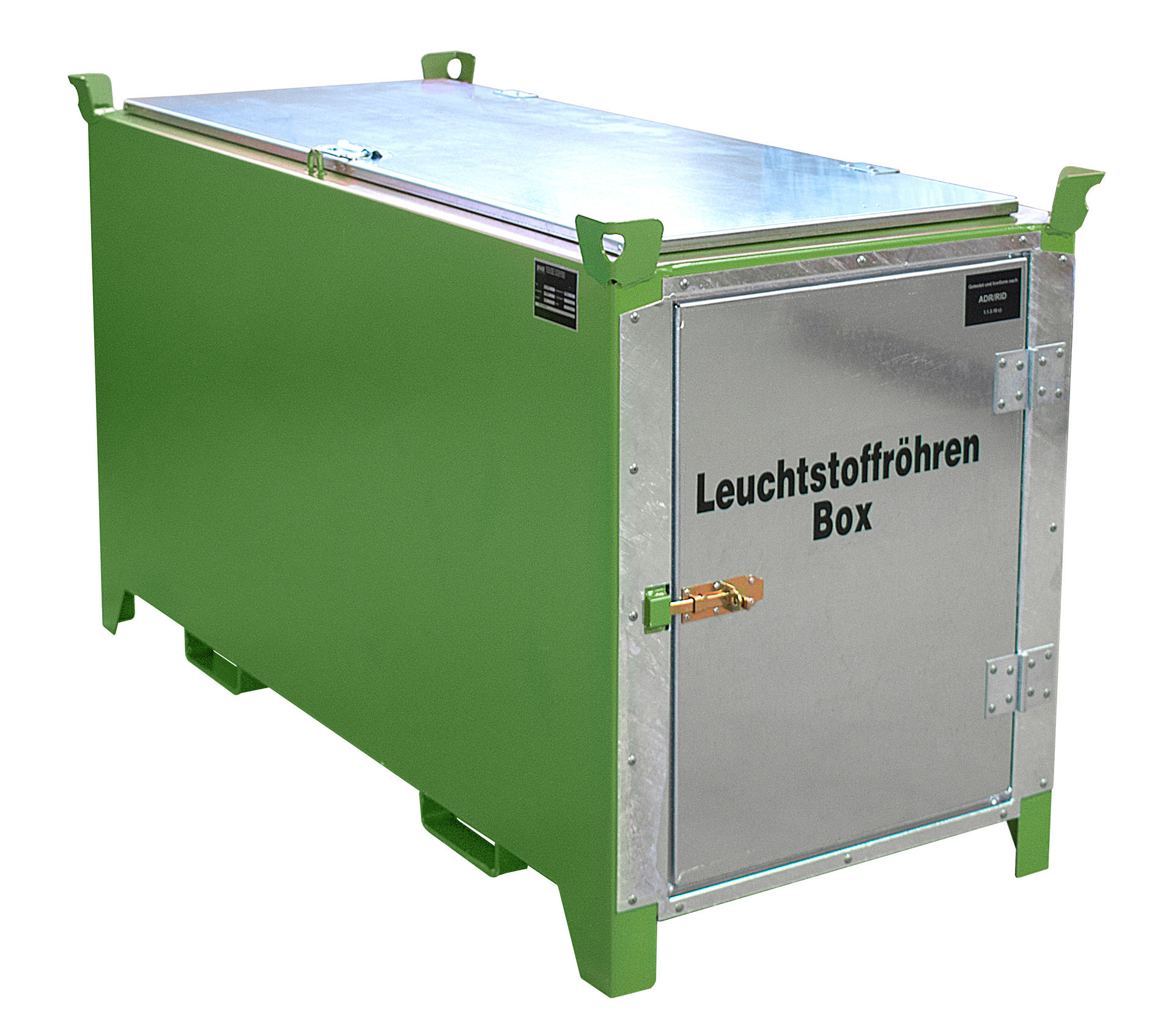 1 - Leuchtstoffröhren-Boxen  Leuchtstoffröhren-Box SL-D 150, für bis zu 1.100 Leuchtstoffröhren, lackiert, RAL 6011 Resedagrün