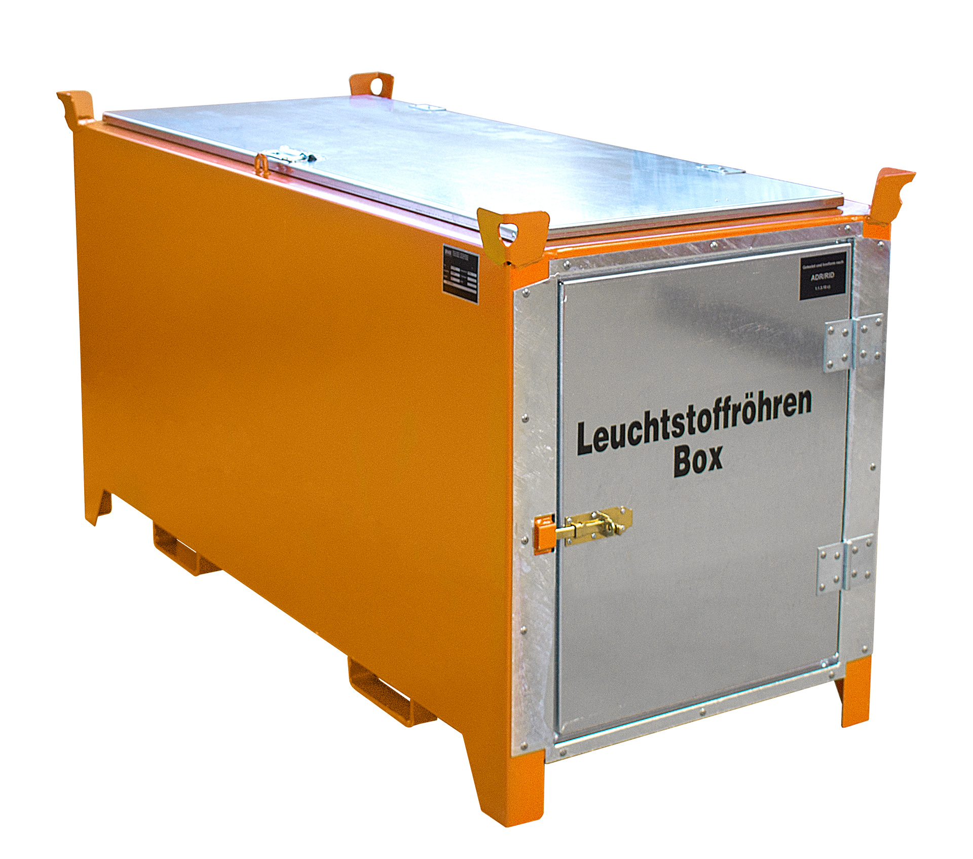 1 - Leuchtstoffröhren-Boxen  Leuchtstoffröhren-Box SL-D 200, für bis zu 1.100 Leuchtstoffröhren, lackiert, RAL 2000 Gelborange