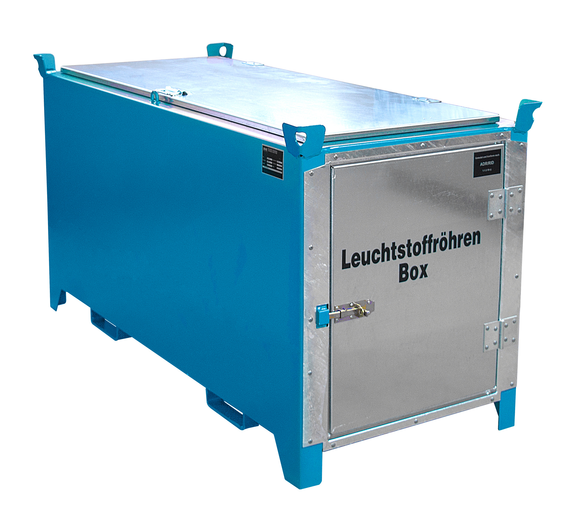 1 - Leuchtstoffröhren-Boxen  Leuchtstoffröhren-Box SL-D 200, für bis zu 1.100 Leuchtstoffröhren, lackiert, RAL 5012 Lichtblau