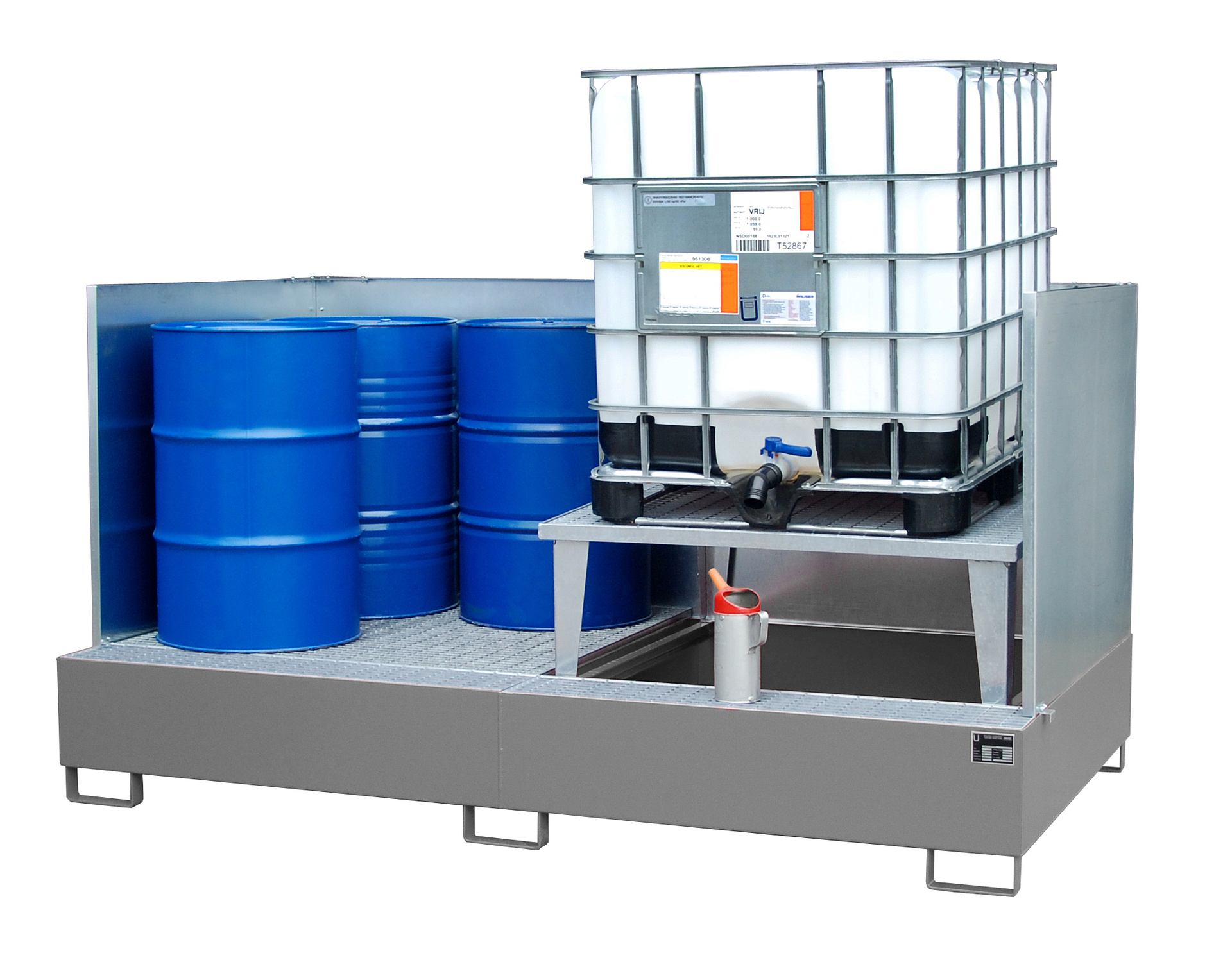 1 - Auffangwannen  Auffangwanne AWA 21/SW, 1.000 l, lackiert, RAL 7005 Mausgrau