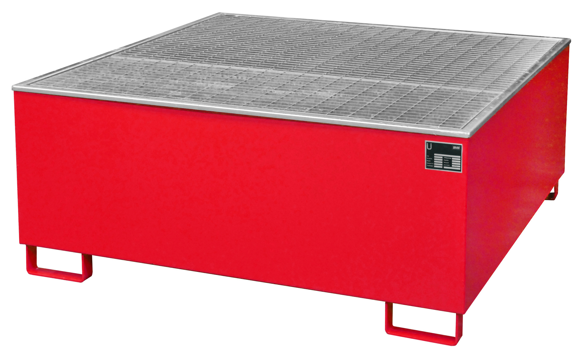 1 - Auffangwannen Auffangwanne AW 1000/PE, 1.000 l, lackiert, RAL 3000 Feuerrot