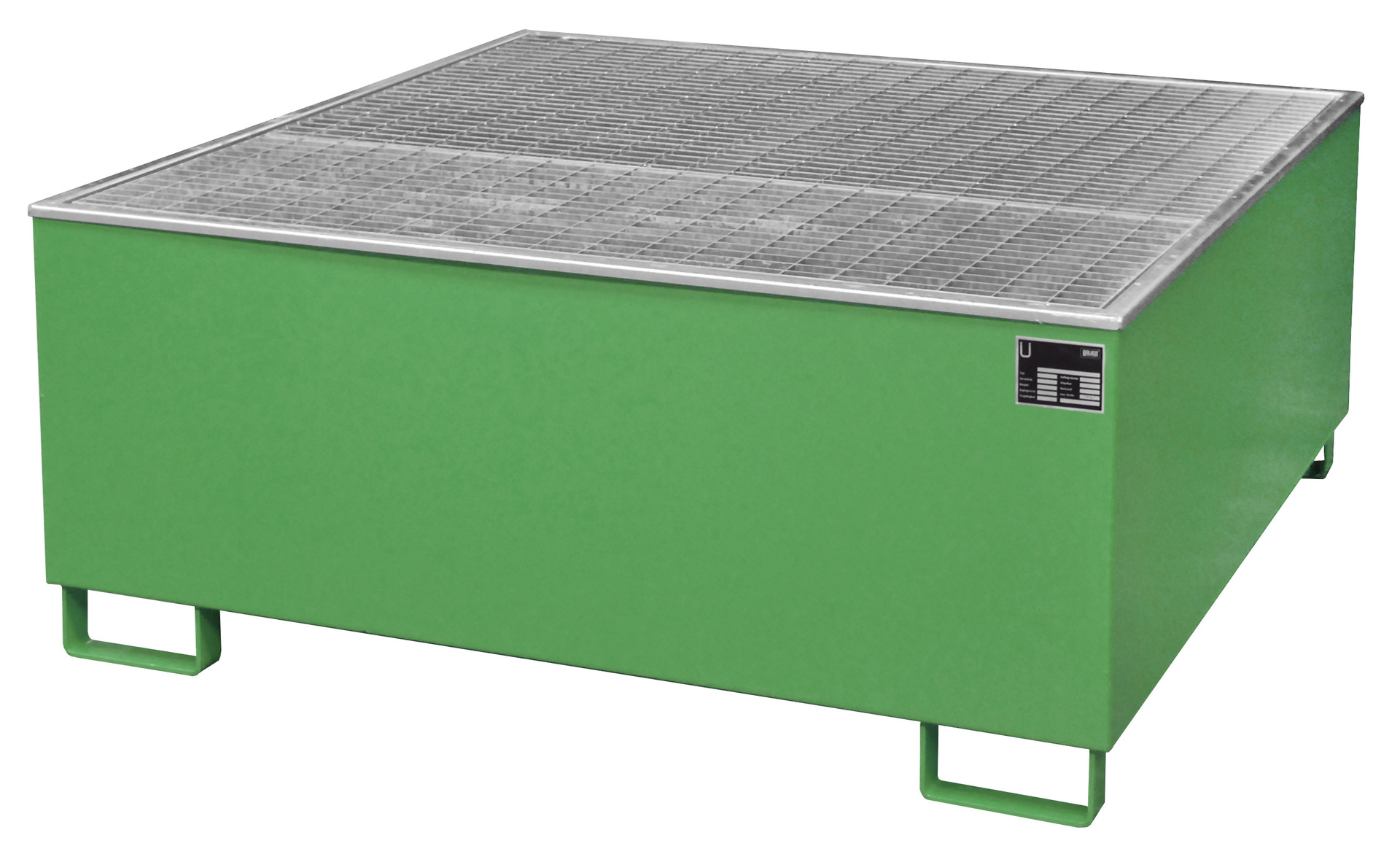 1 - Auffangwannen  Auffangwanne AW 1000/PE, 1.000 l, lackiert, RAL 6011 Resedagrün