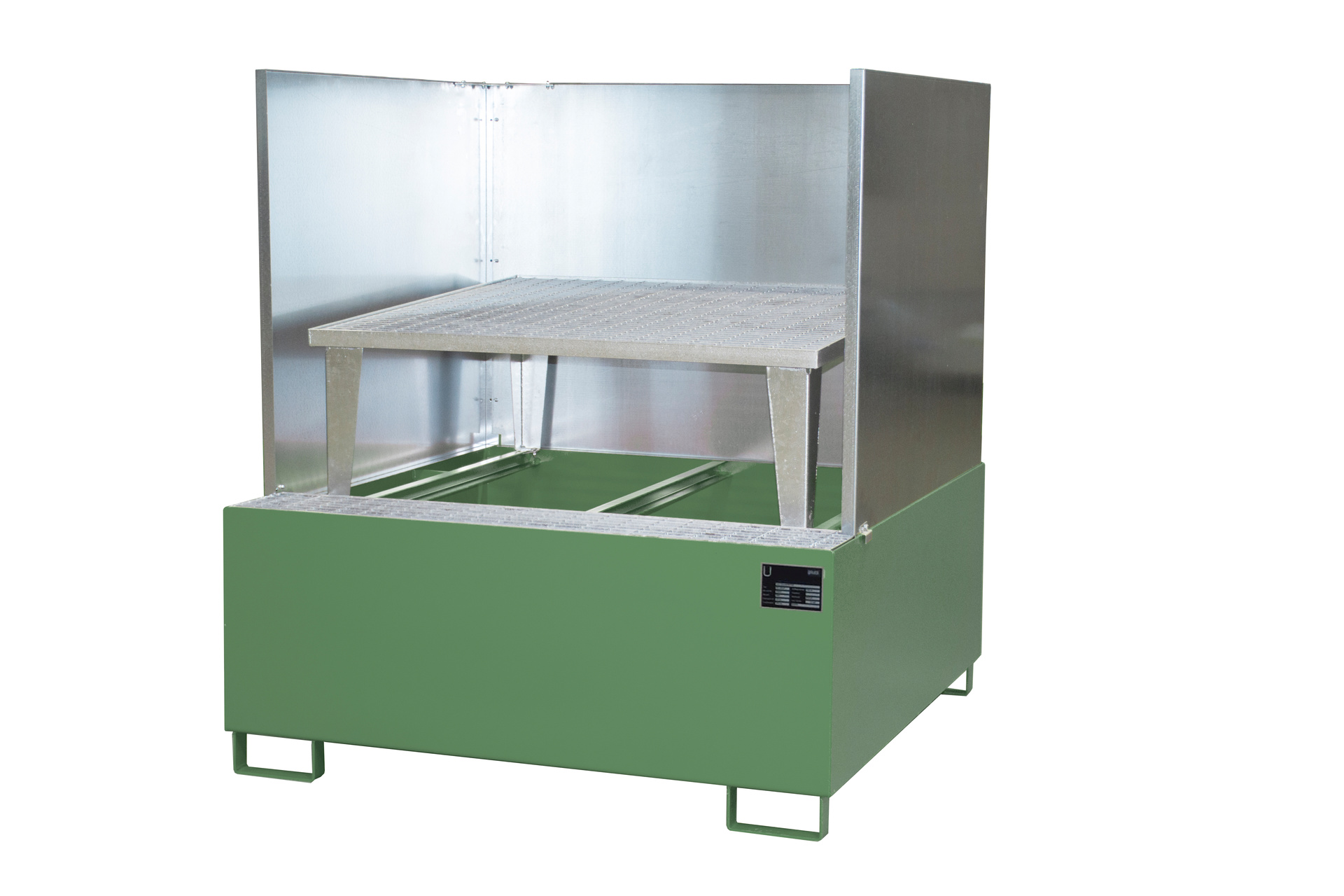 1 - Auffangwannen  Auffangwanne AWA 1000/SW, 1.000 l, lackiert, RAL 6011 Resedagrün