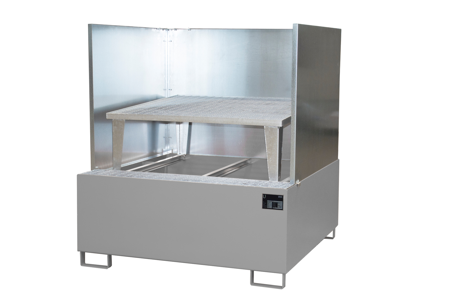 1 - Auffangwannen  Auffangwanne AWA 1000/SW, 1.000 l, lackiert, RAL 7005 Mausgrau