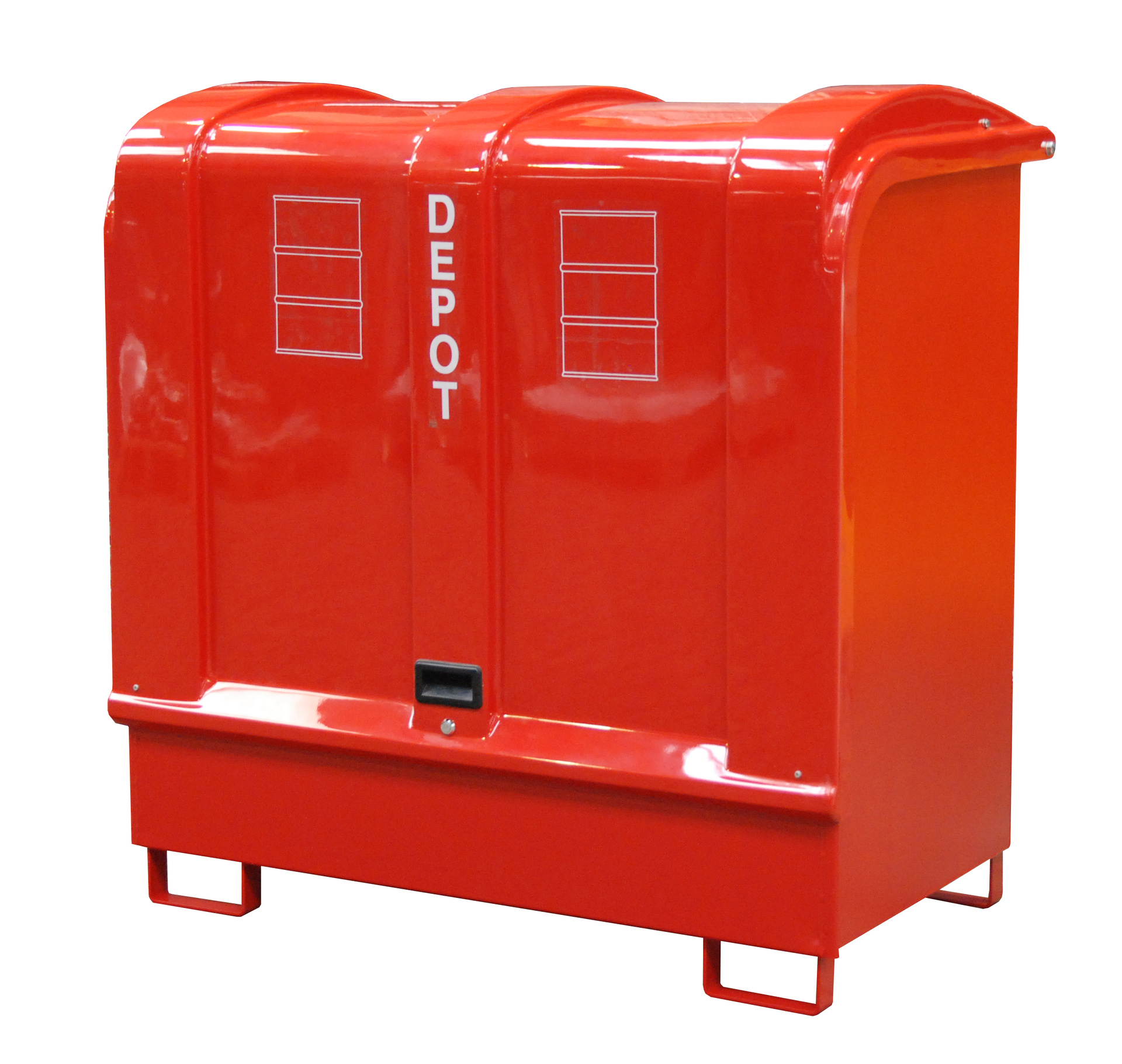 1 - Gefahrstoff-Depots  Gefahrstoff-Depot GD-B, 220 l, lackiert, RAL 3000 Feuerrot