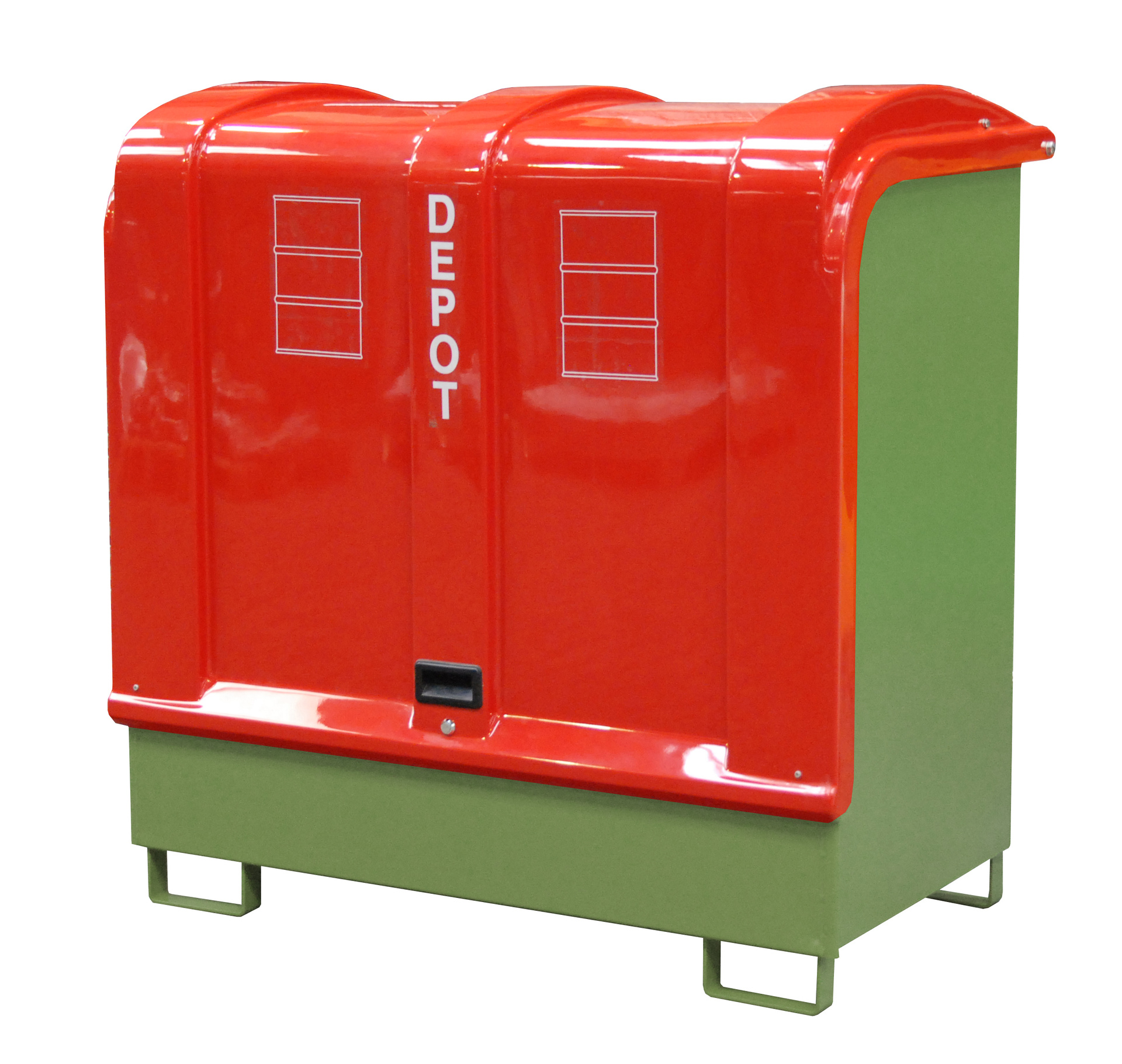 1 - Gefahrstoff-Depots Gefahrstoff-Depot GD-B, 220 l, lackiert, RAL 6011 Resedagrün