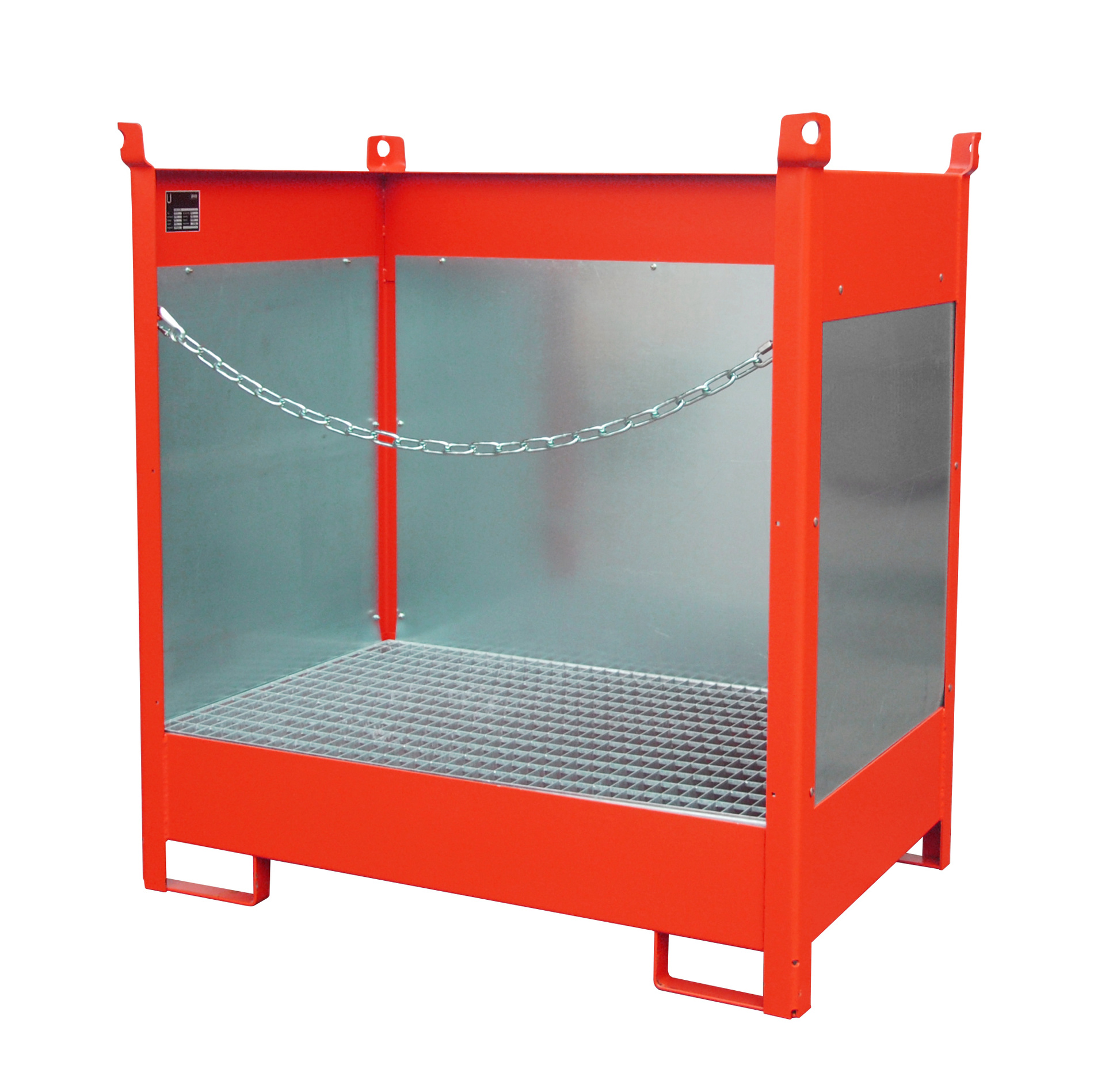 1 - Fass-Stapelpaletten Fass-Stapelpalette FSP-2 G, 210 l, lackiert, RAL 3000 Feuerrot